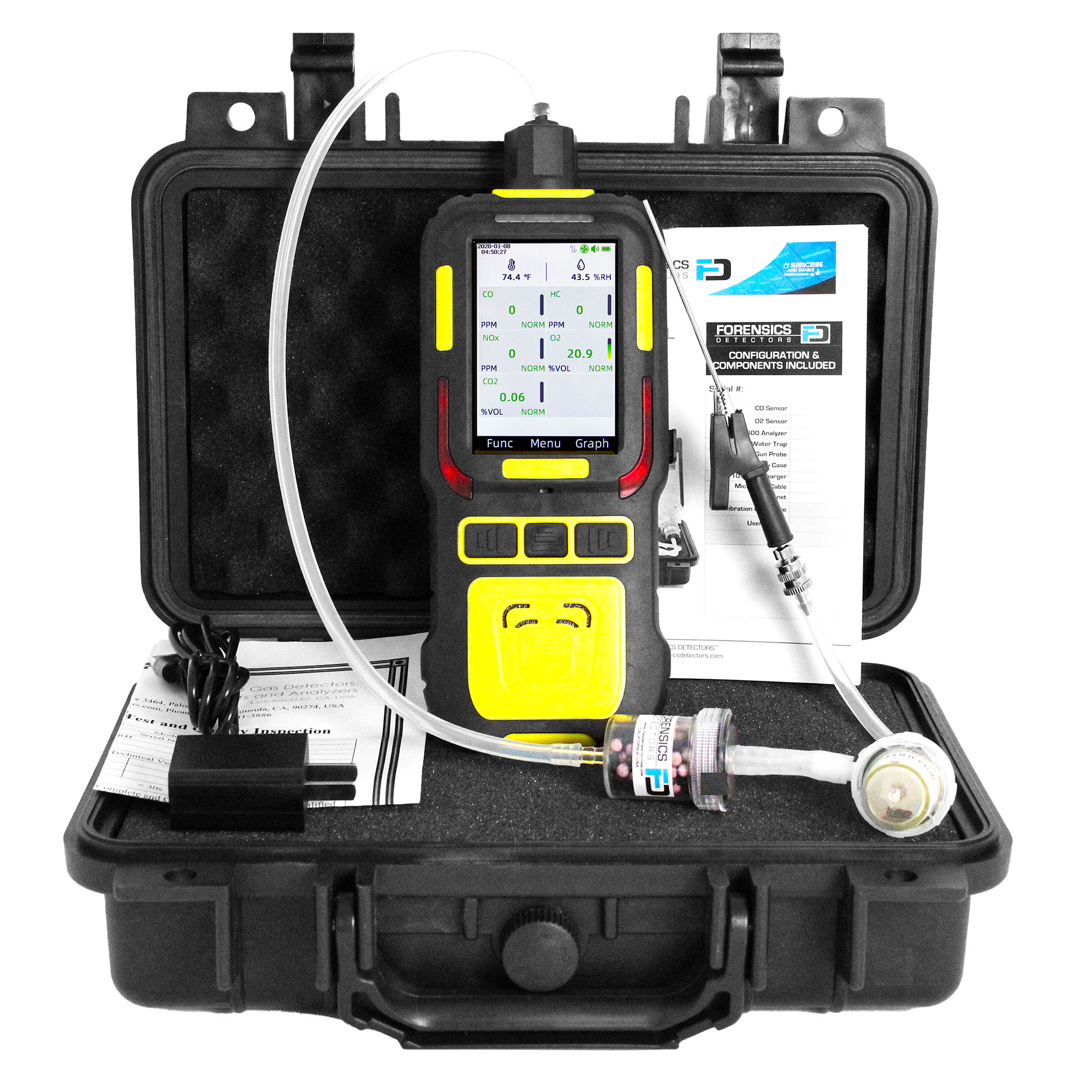 5 Gas Analyzer | Automotive Exhaust Emission | CO, O2, HC, NOx, CO2