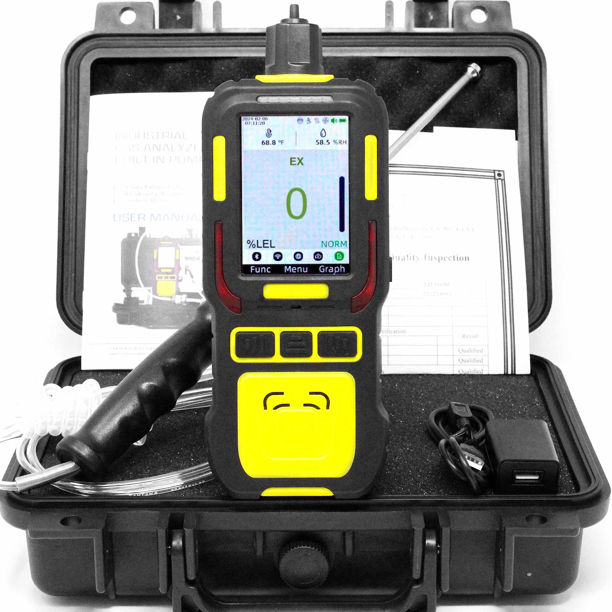 Combustibles Data Logger Analyzer | EX LEL | USA NIST Calibration