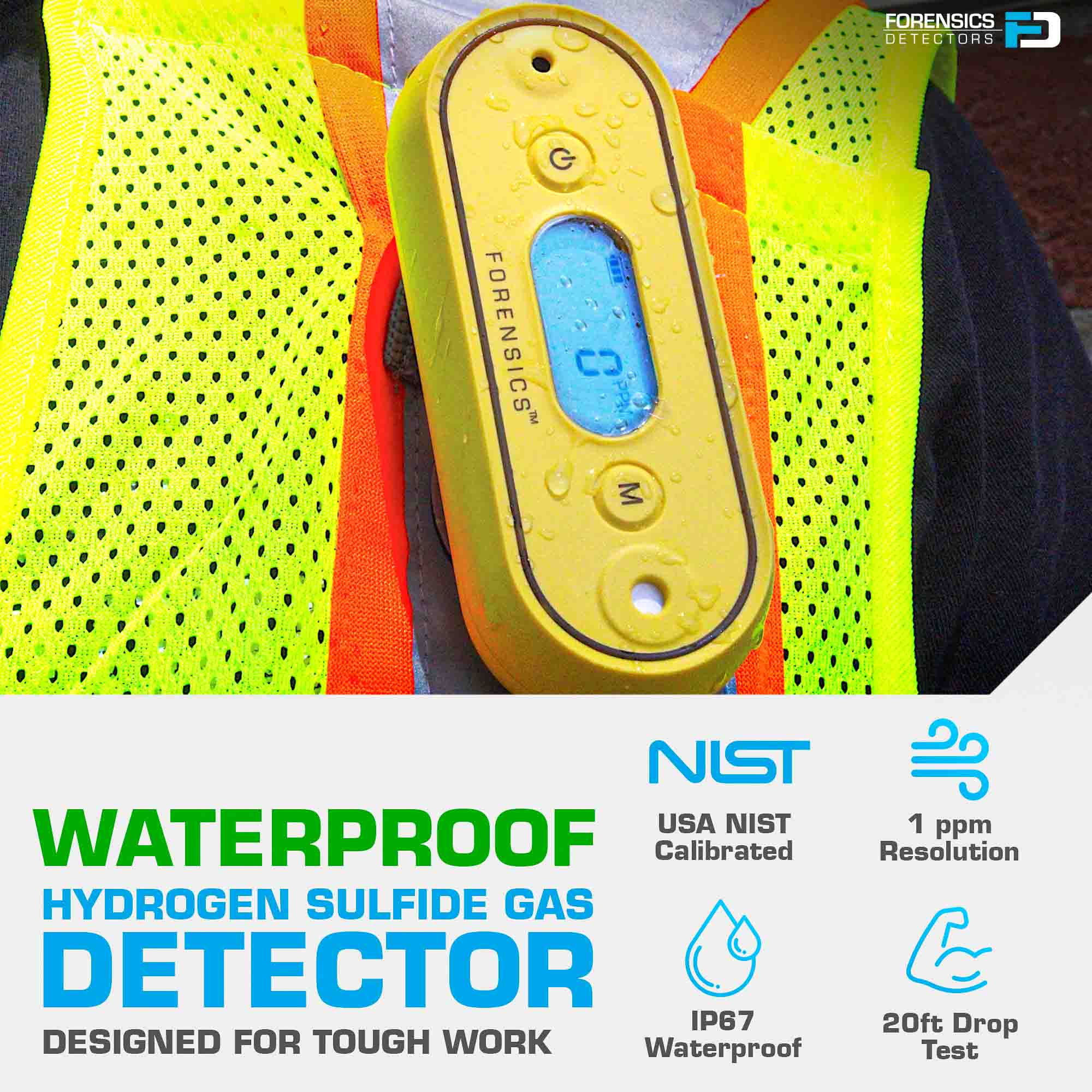 H2S Monitor | Waterproof | USA NIST Calibration