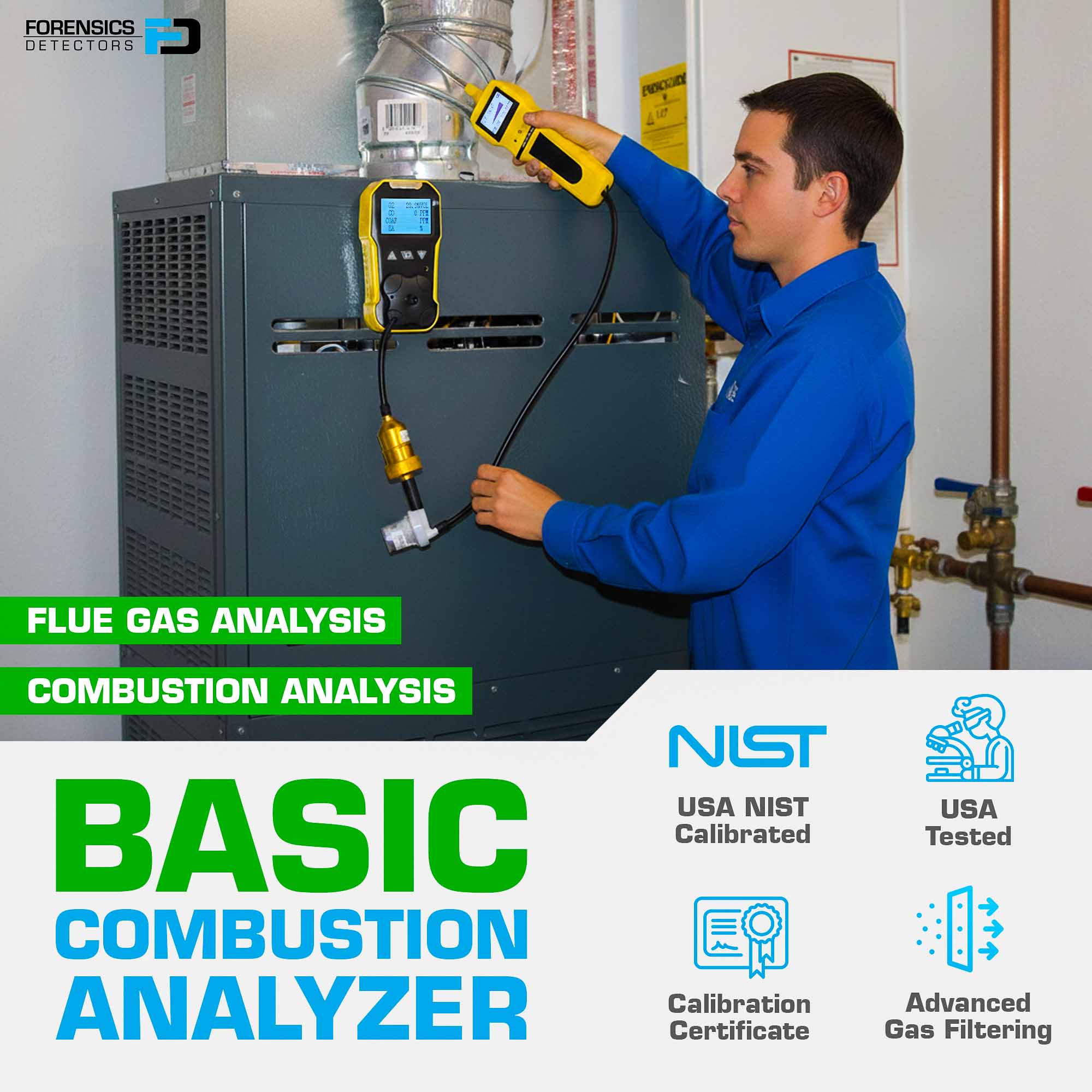 Grundlegender Verbrennungsanalysator | EU-Kalibrierzertifikat Enthalten