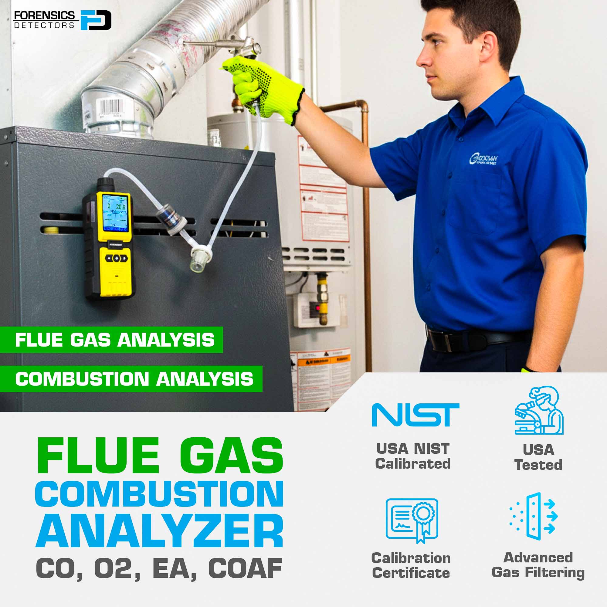 Professioneller Verbrennungsanalysator | Monoxor | EU-Kalibrierzertifikat Enthalten