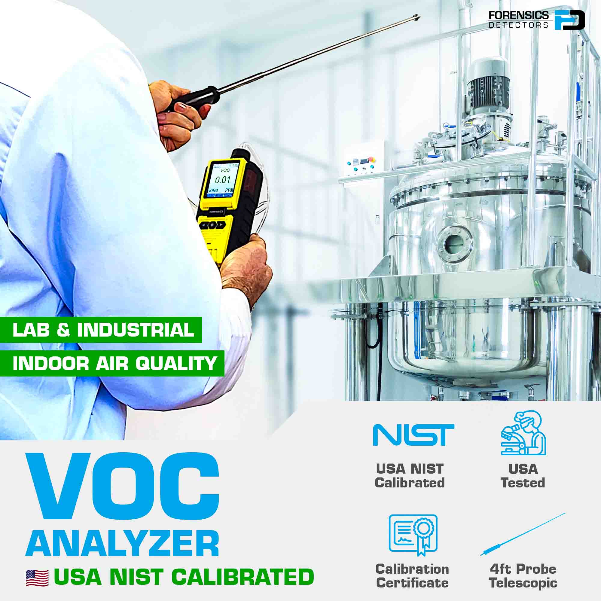 VOC Analyzer | Super Sensitive | 0.01ppm | USA NIST Calibration