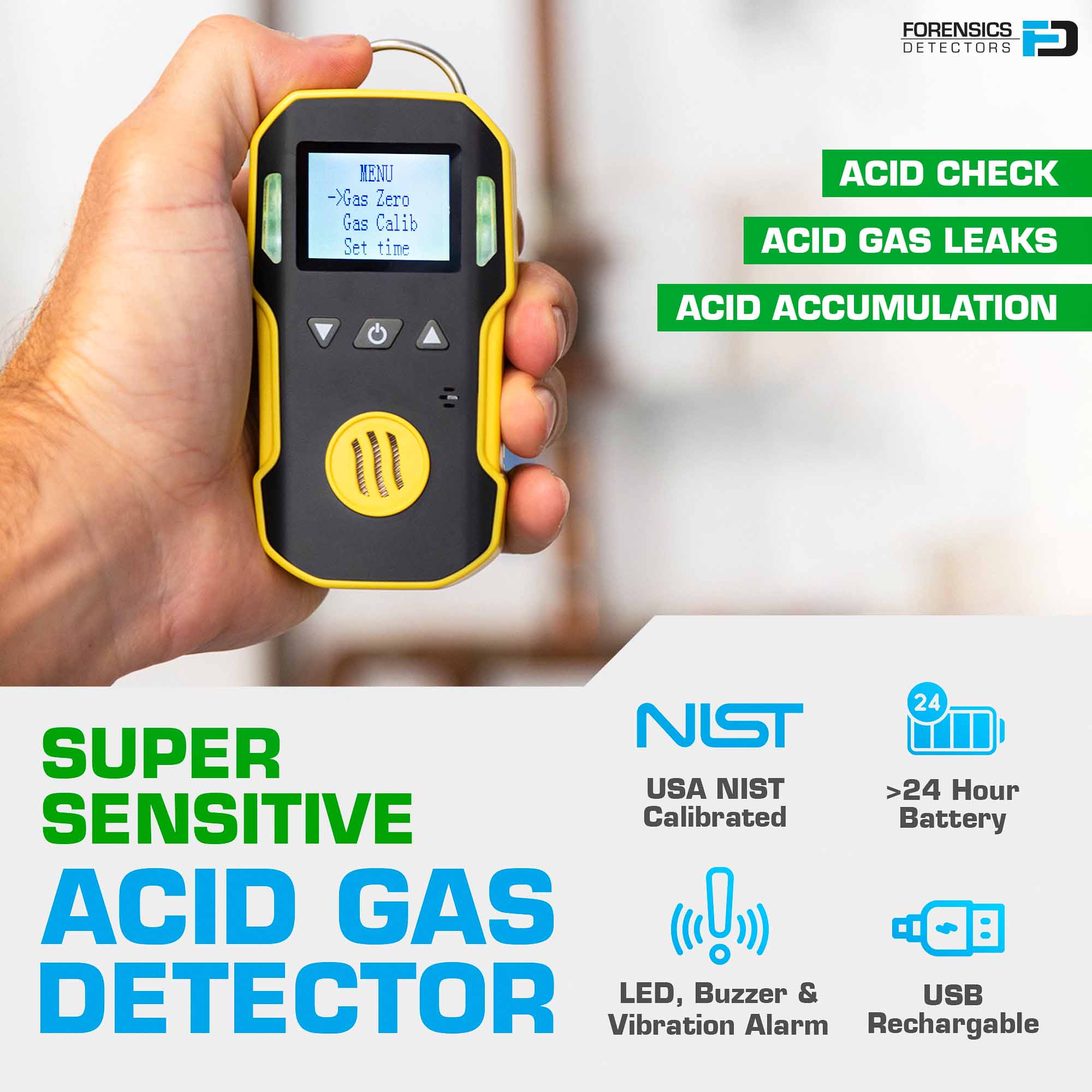 Acid Gas Detector | USA NIST Calibration
