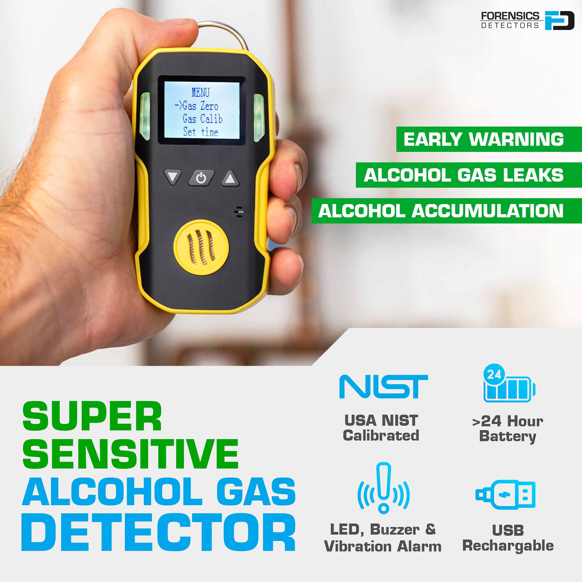 Alcohol Gas Detector | USA NIST Calibration
