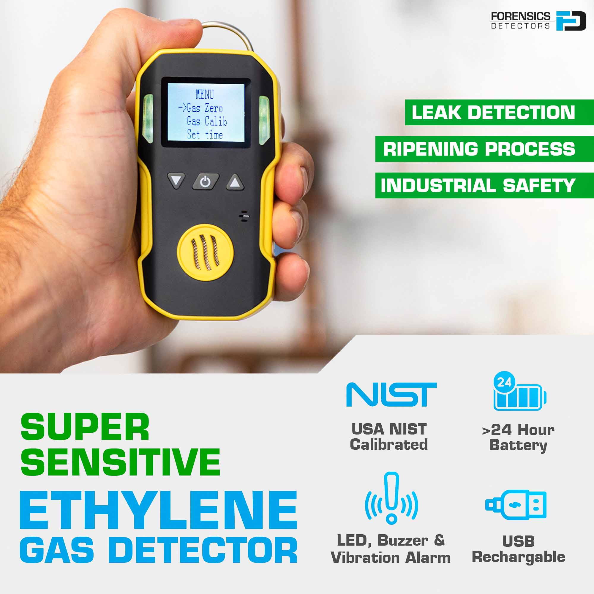 Ethylene Detector | USA NIST Calibration