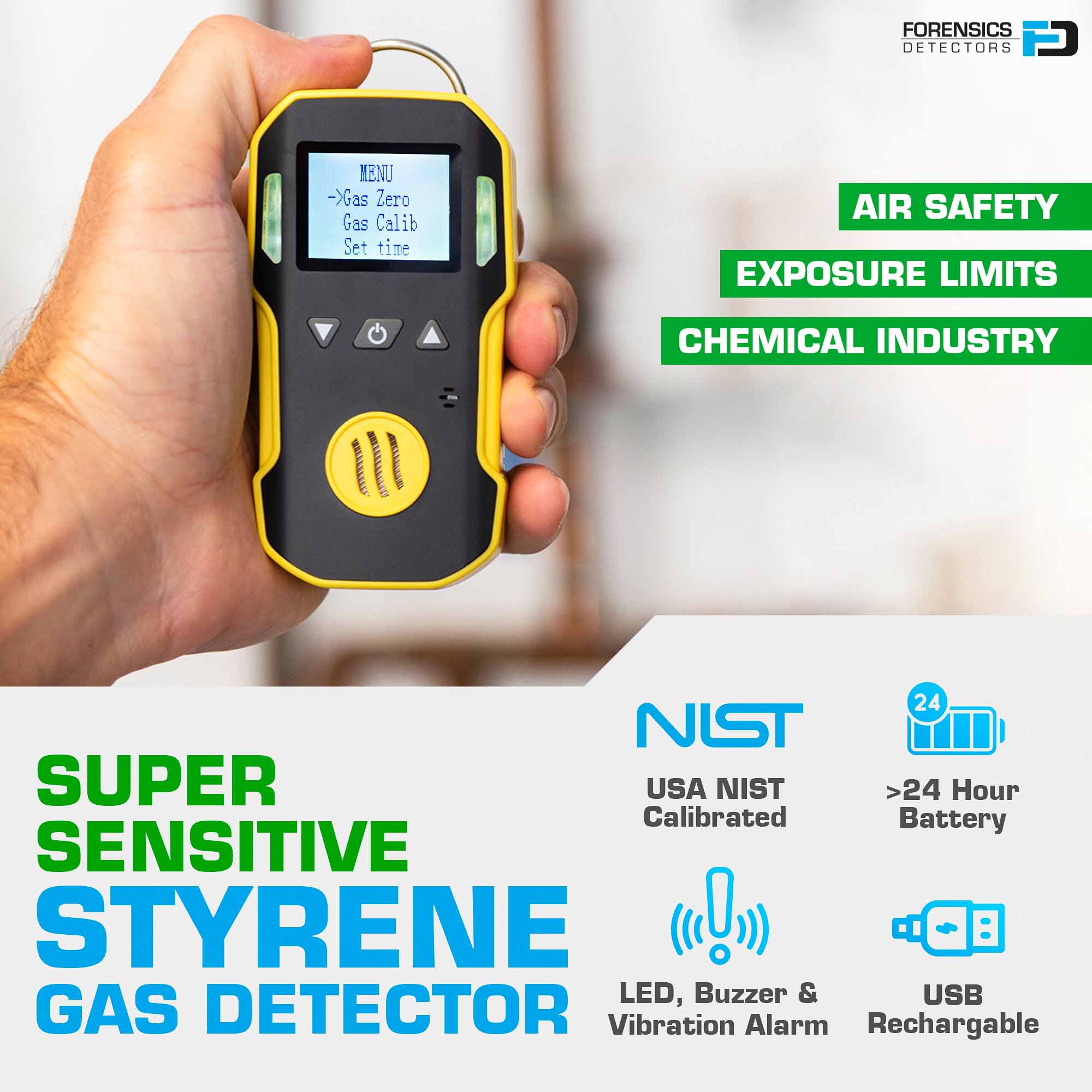 Styrene Gas Detector | USA NIST Calibration