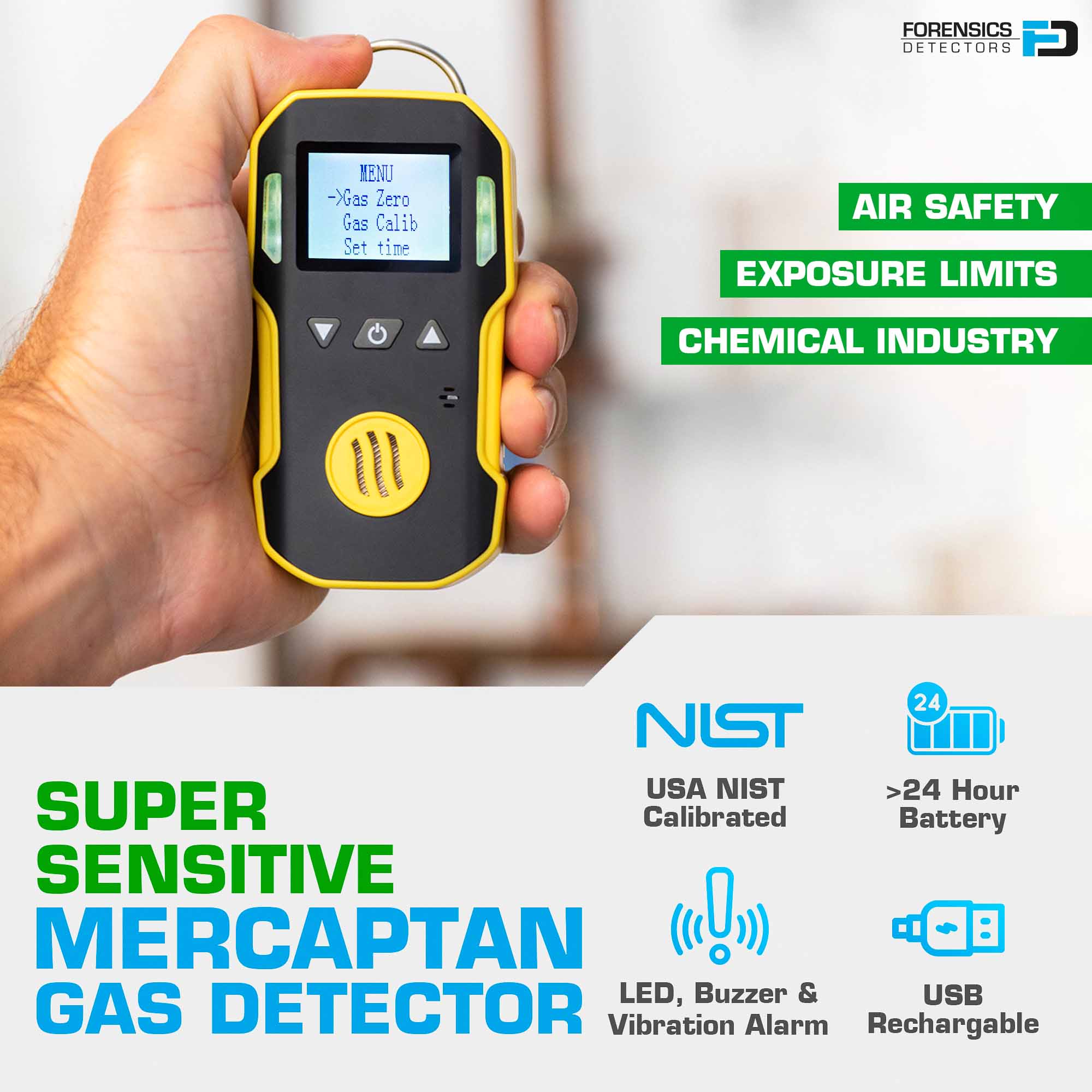 Mercaptan Gas Detector | USA NIST Calibration