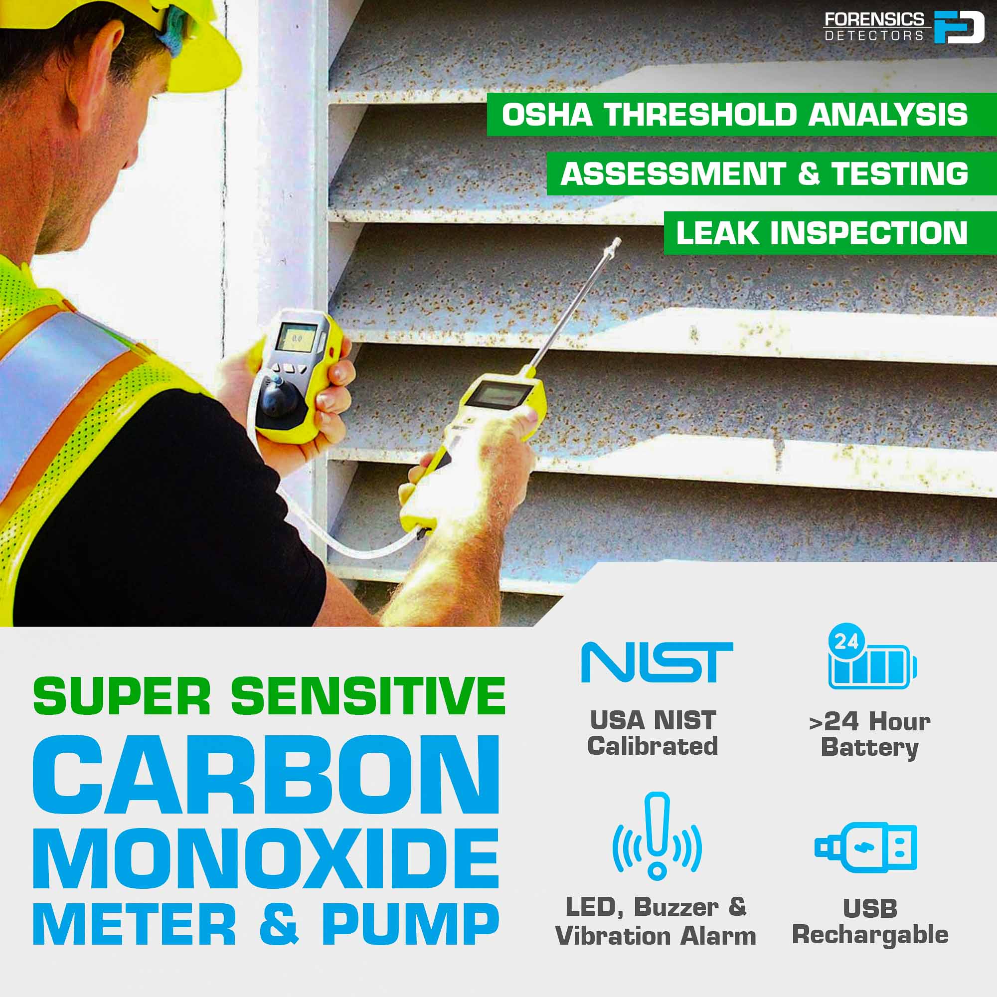 Carbon Monoxide Meter & Pump | USA NIST Calibration