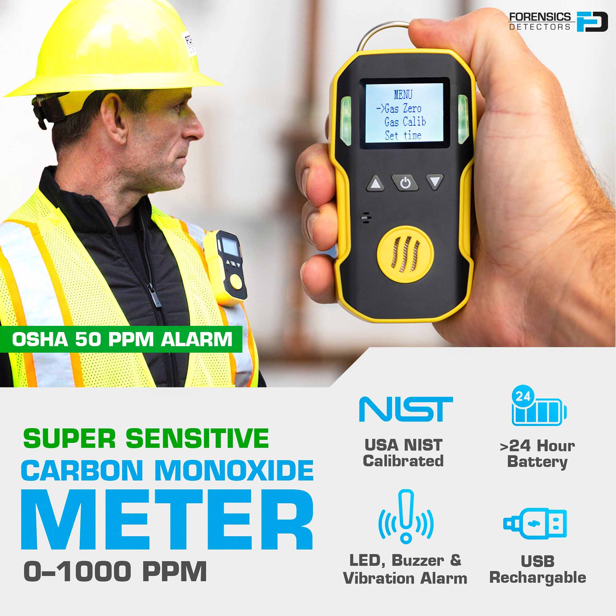 Carbon Monoxide Meter | USA NIST Calibration