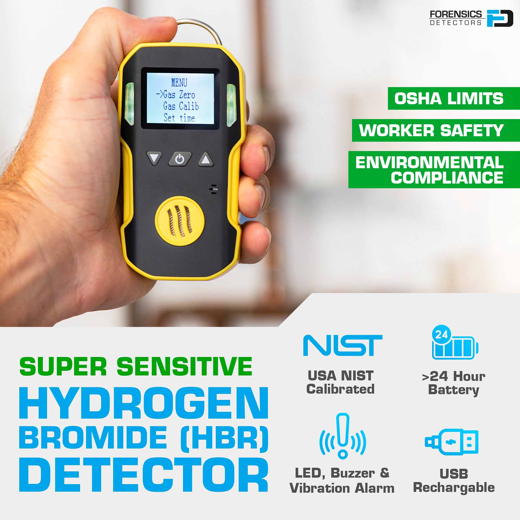 Hydrogen Bromide Gas Detector | USA NIST Calibration