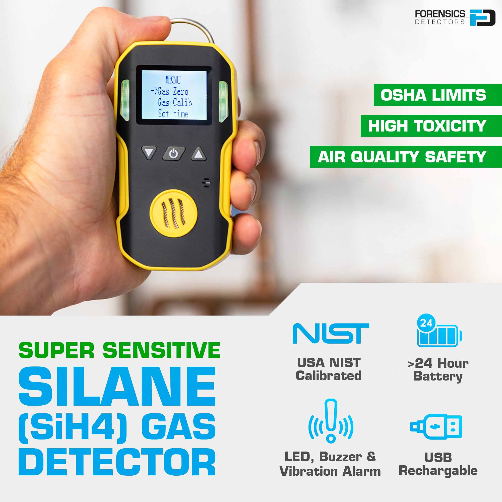 Silane Gas Detector | USA NIST Calibration
