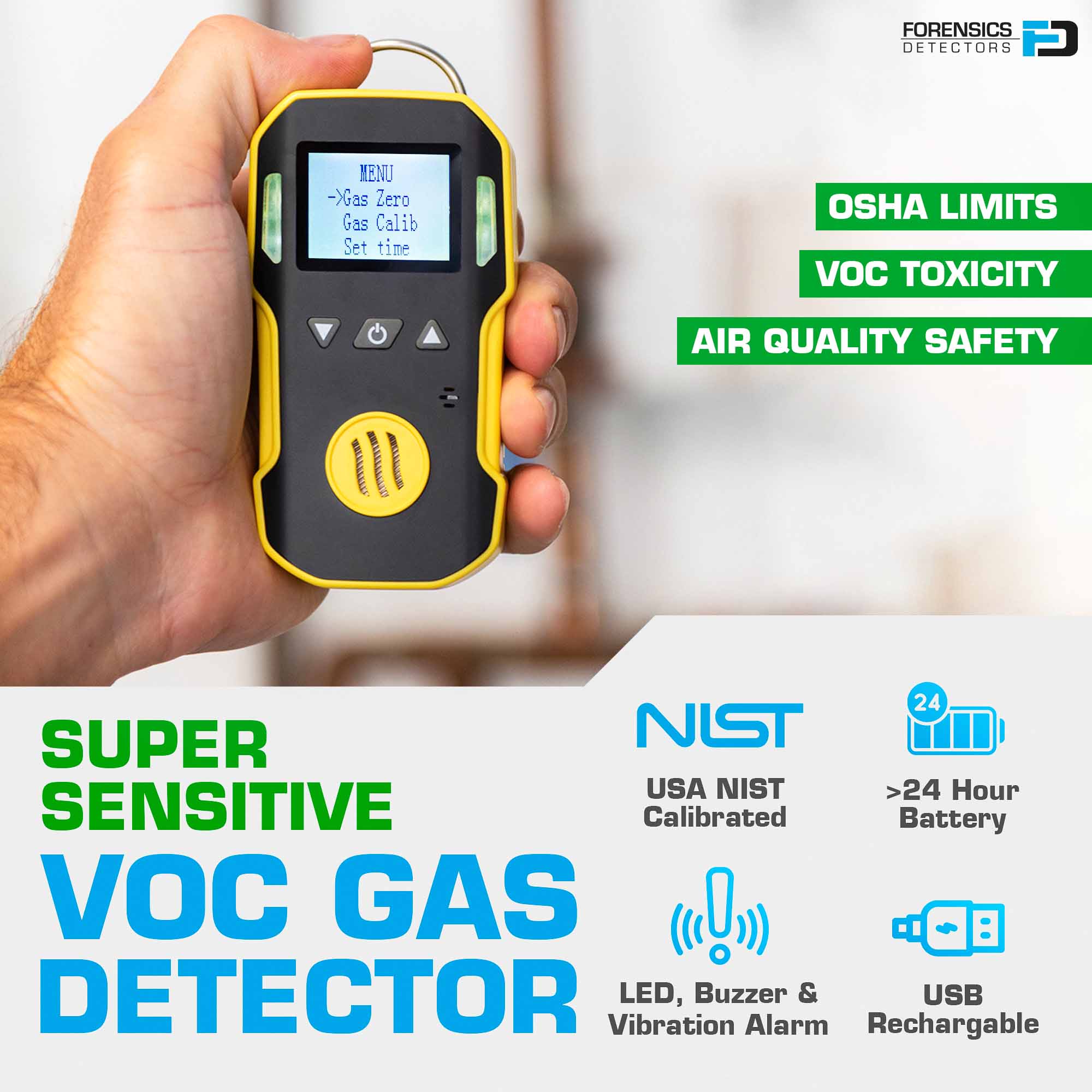 VOC Gas Detector | USA NIST Calibration