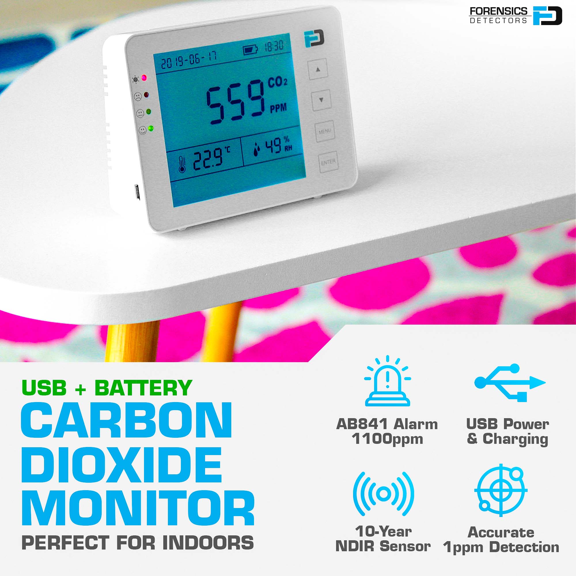 CO2 Monitor | USB & Battery