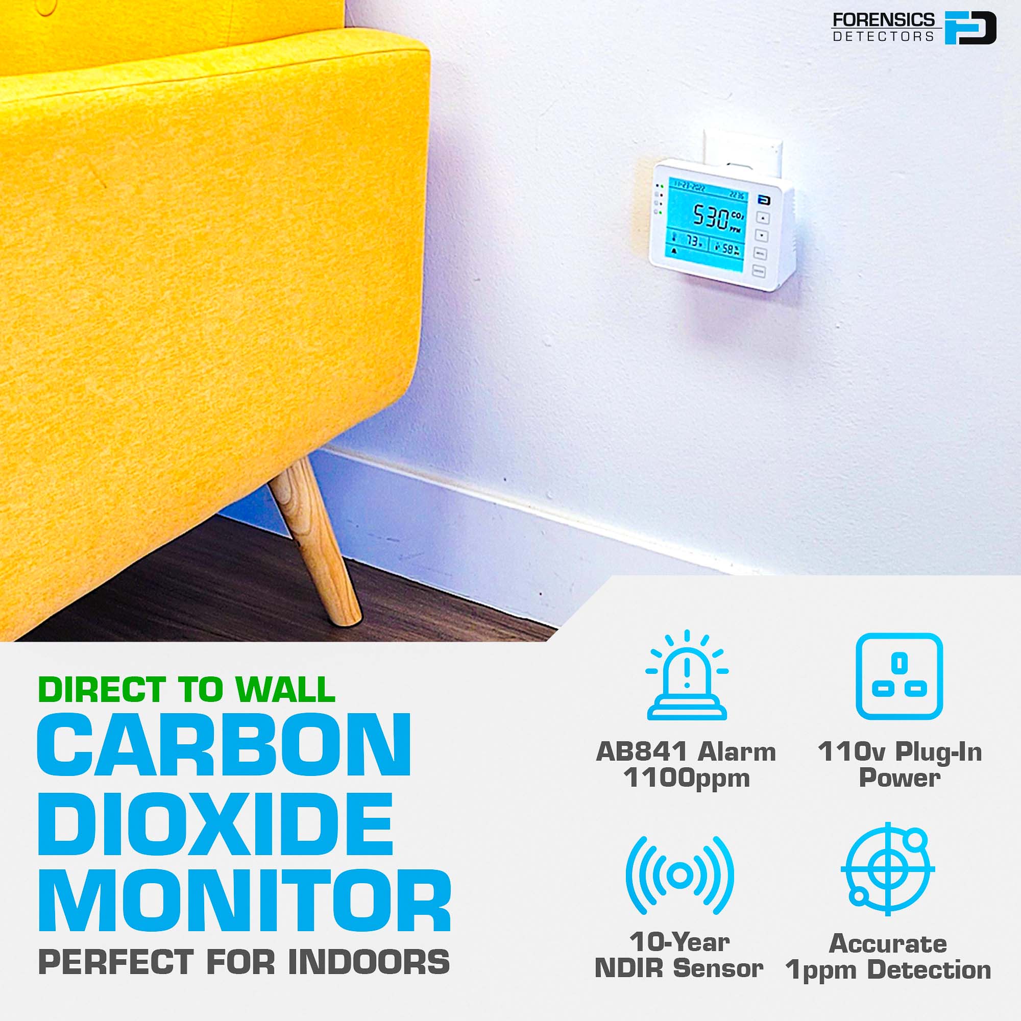 CO2 Monitor | Plug-in 110V AC