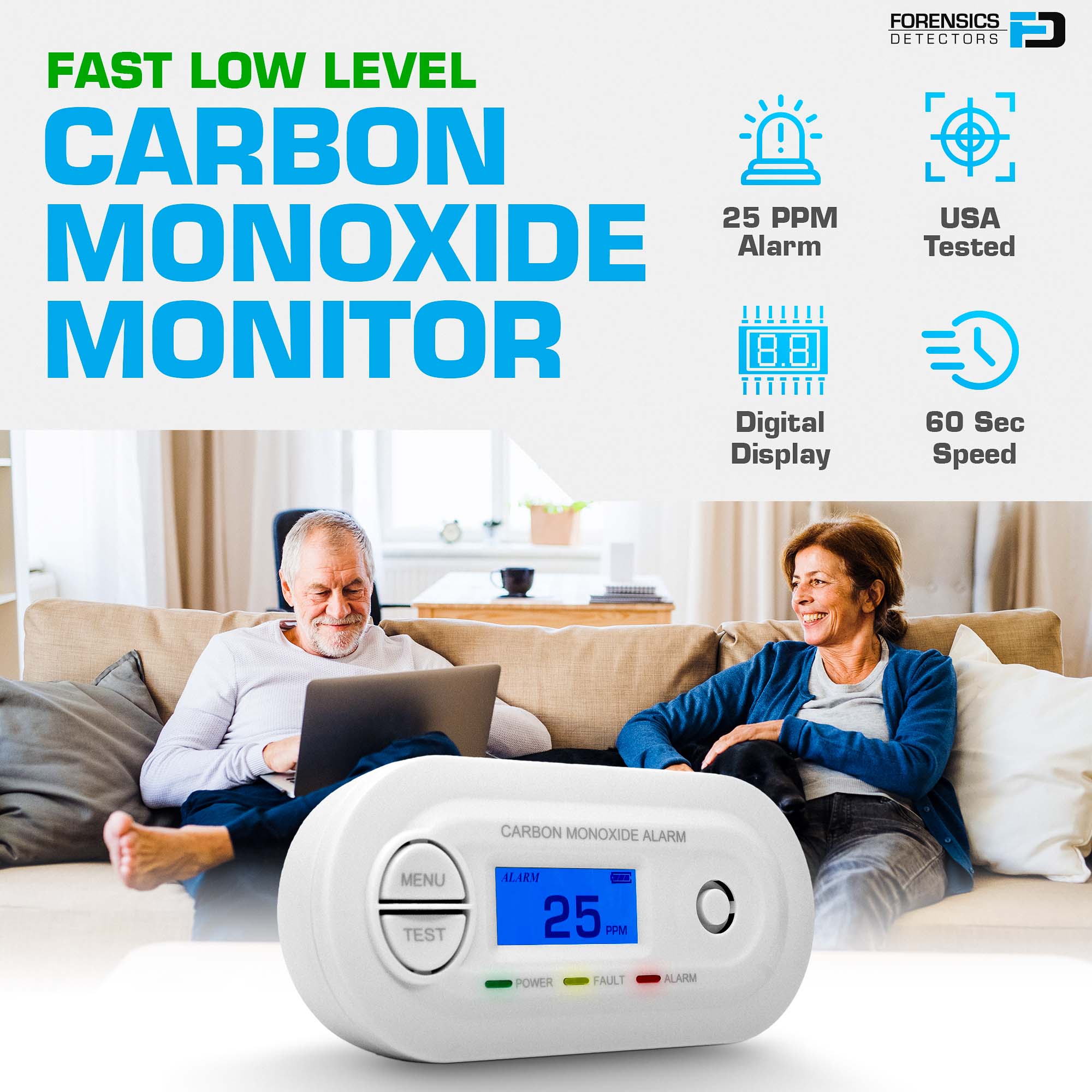 Fast Low Level CO Monitor (White)