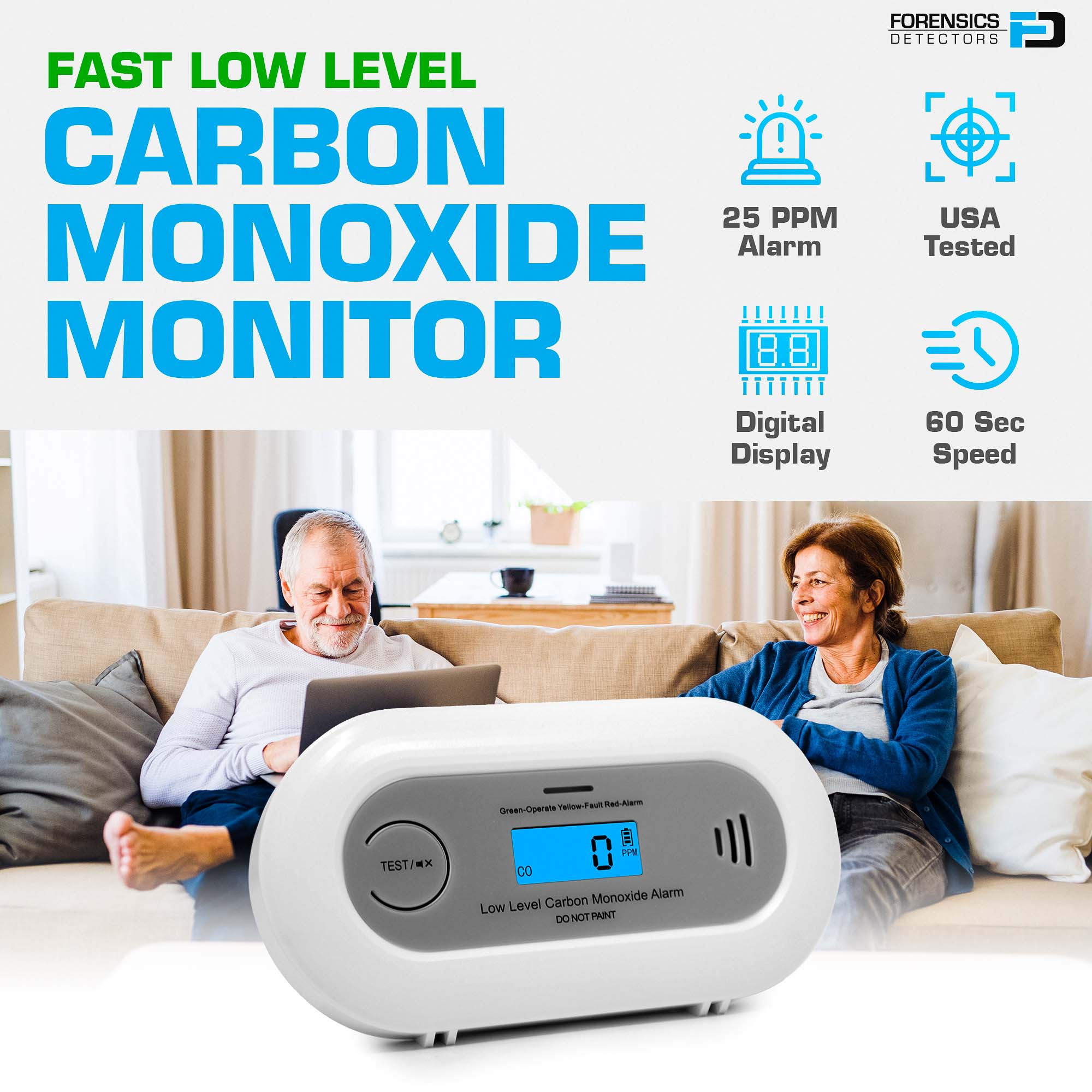 Fast Low Level CO Monitor | 7-Year Life | 10 ppm | Version 2.0