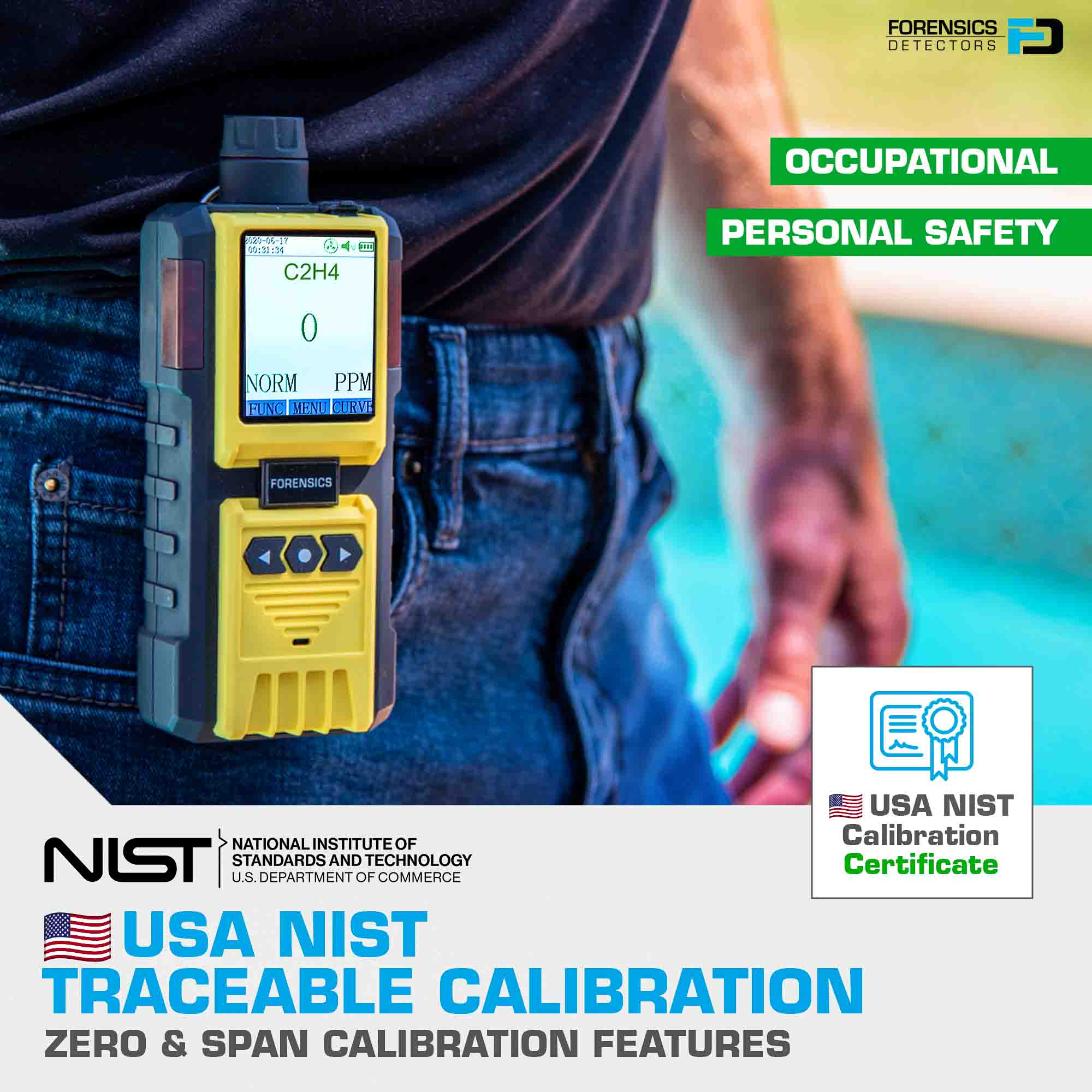 Ethylene Gas Analyzer | 0 - 100ppm | USA NIST Calibration