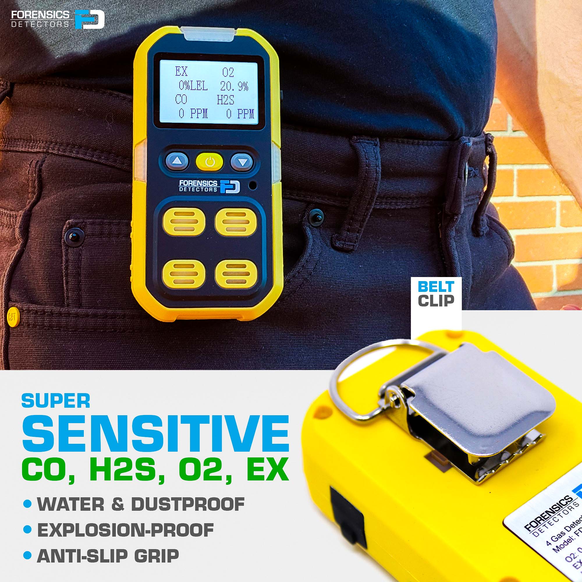 4-Gas-Messgerät für beengte Räume | EU-Kalibrierzertifikat Enthalten