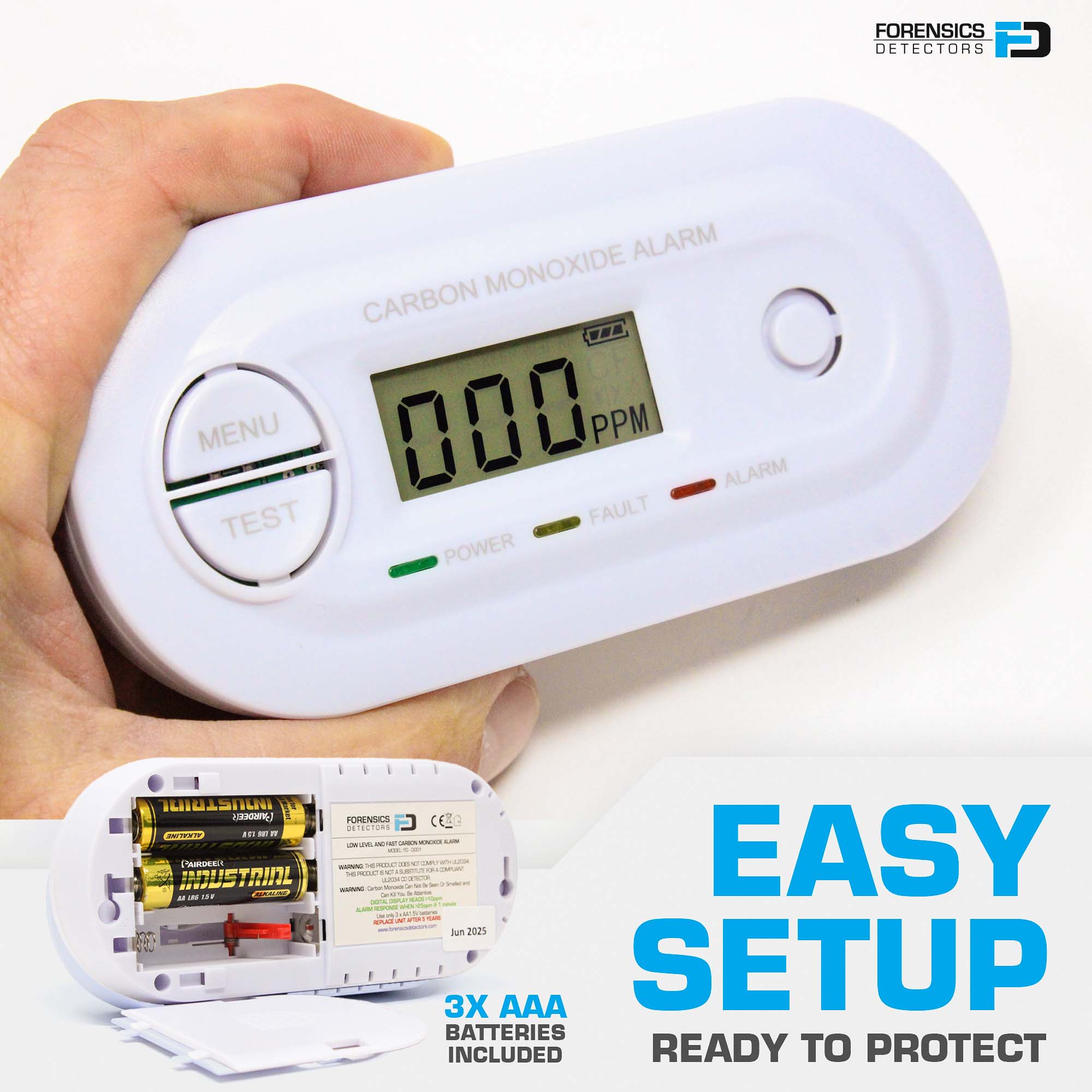 Fast Low Level CO Monitor (White)