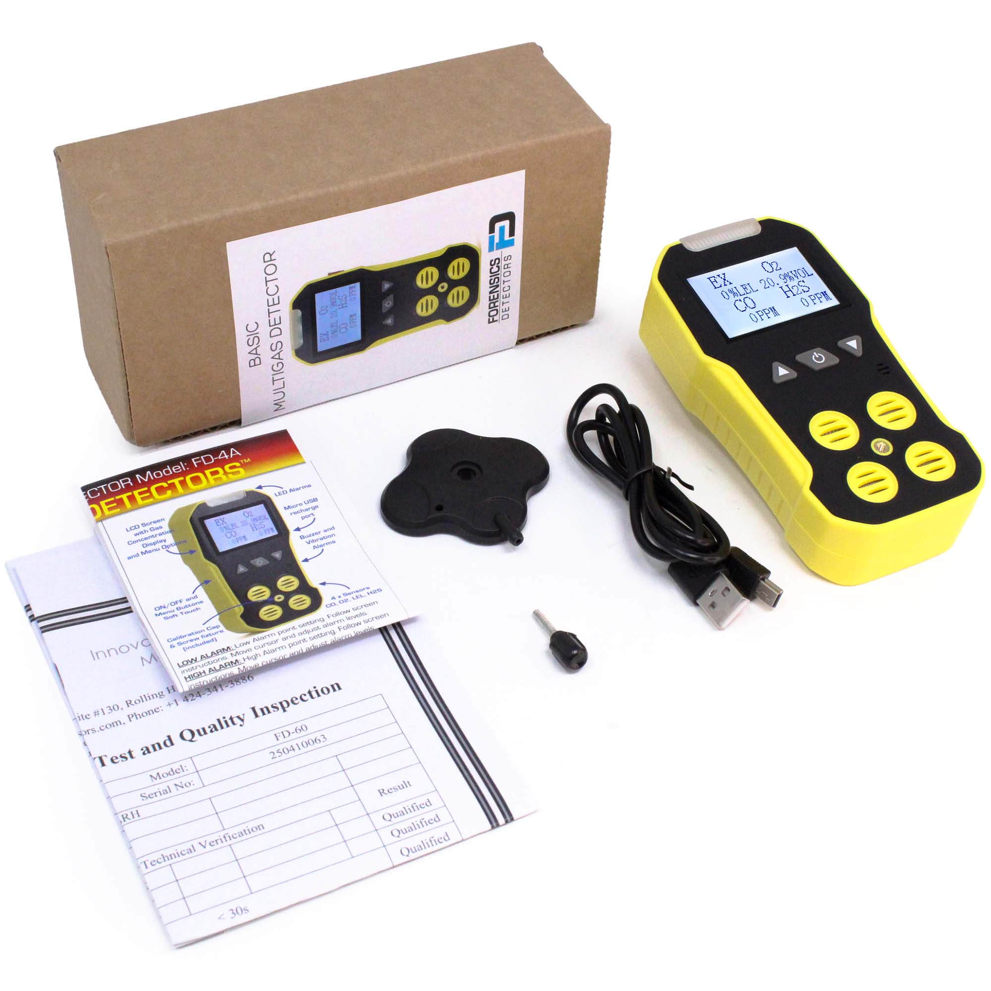 Basic 4 Gas Monitor | USA NIST Calibration