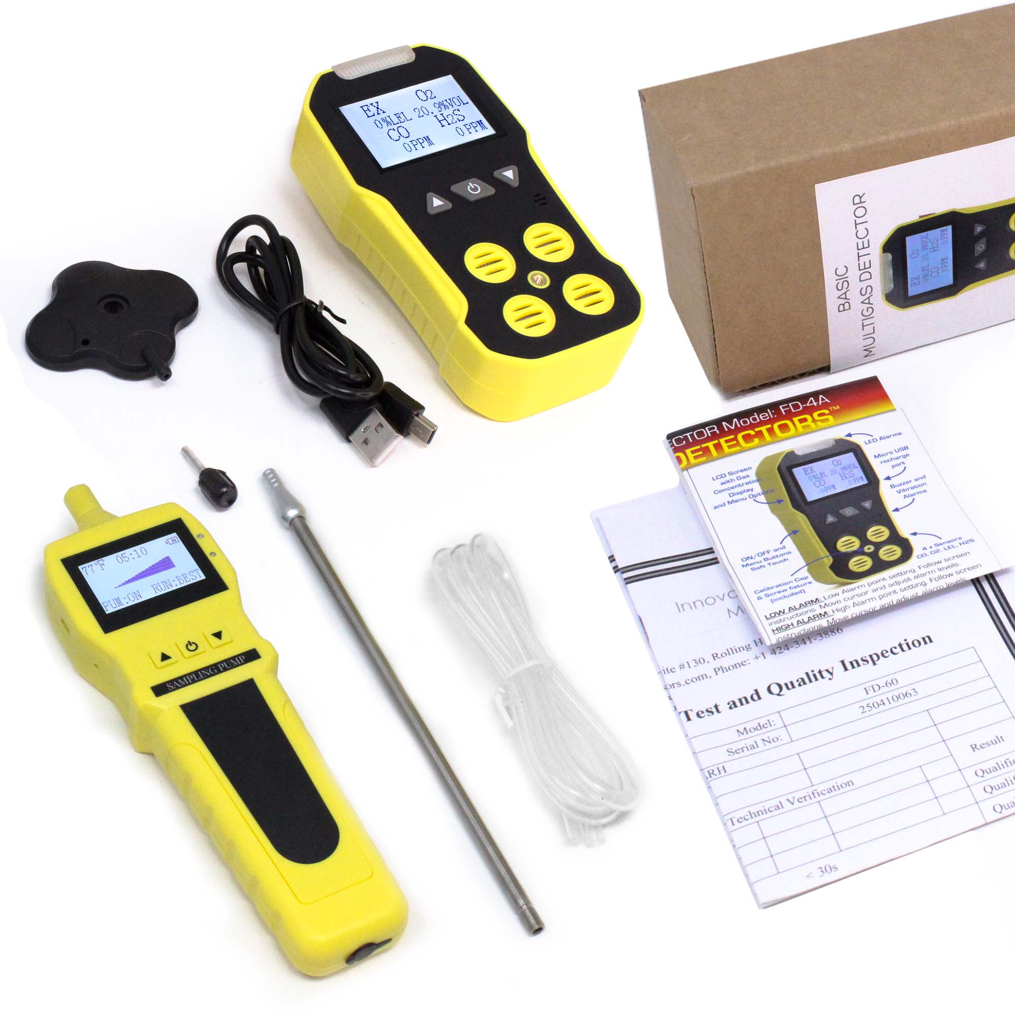 Basic 4 Gas Detector & Pump | USA NIST Calibration