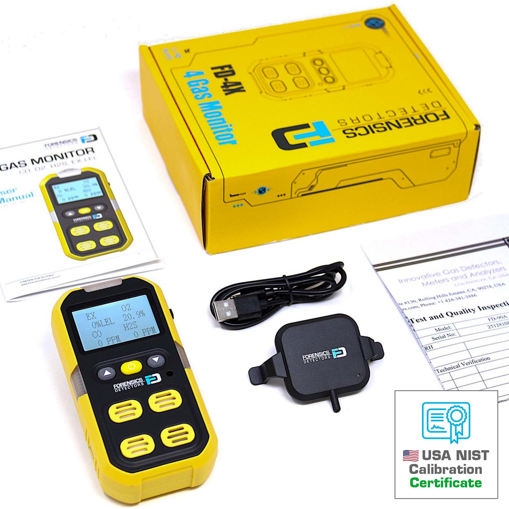 4-Gas-Messgerät für beengte Räume | EU-Kalibrierzertifikat Enthalten