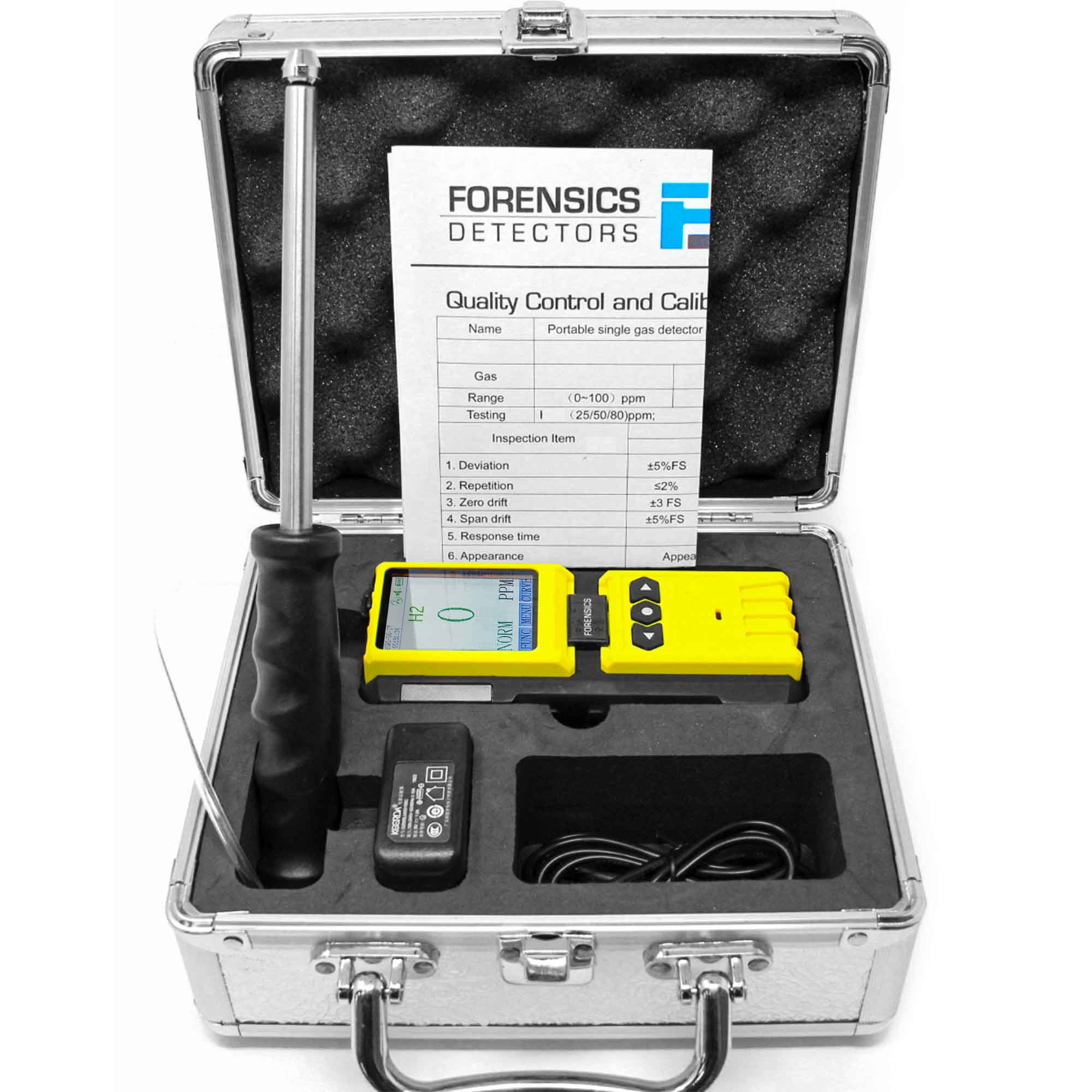Hydrogen Gas Leak Detector | High Range 40,000 ppm | USA NIST Calibration