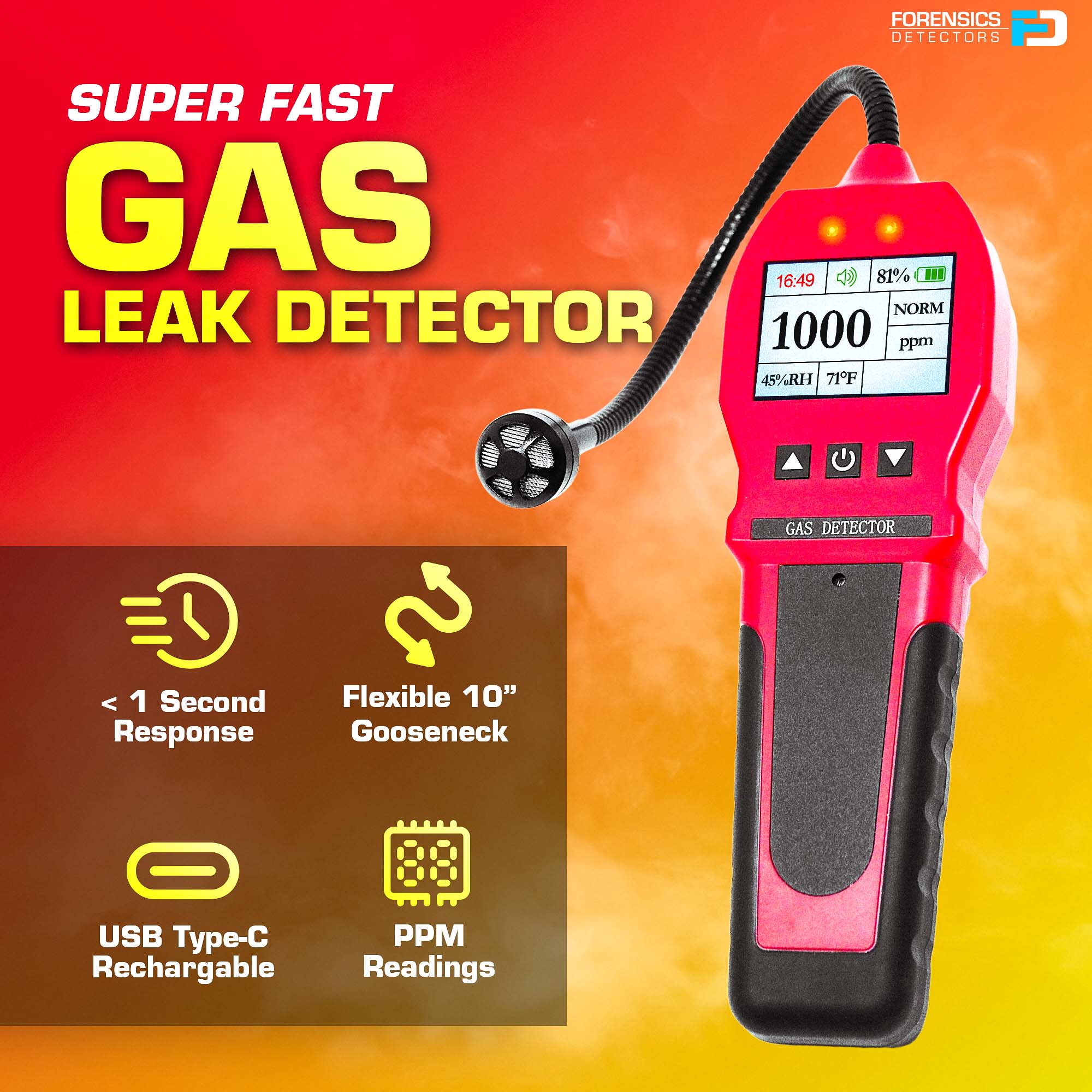 Gas Leak Detector | Combustibles | Red