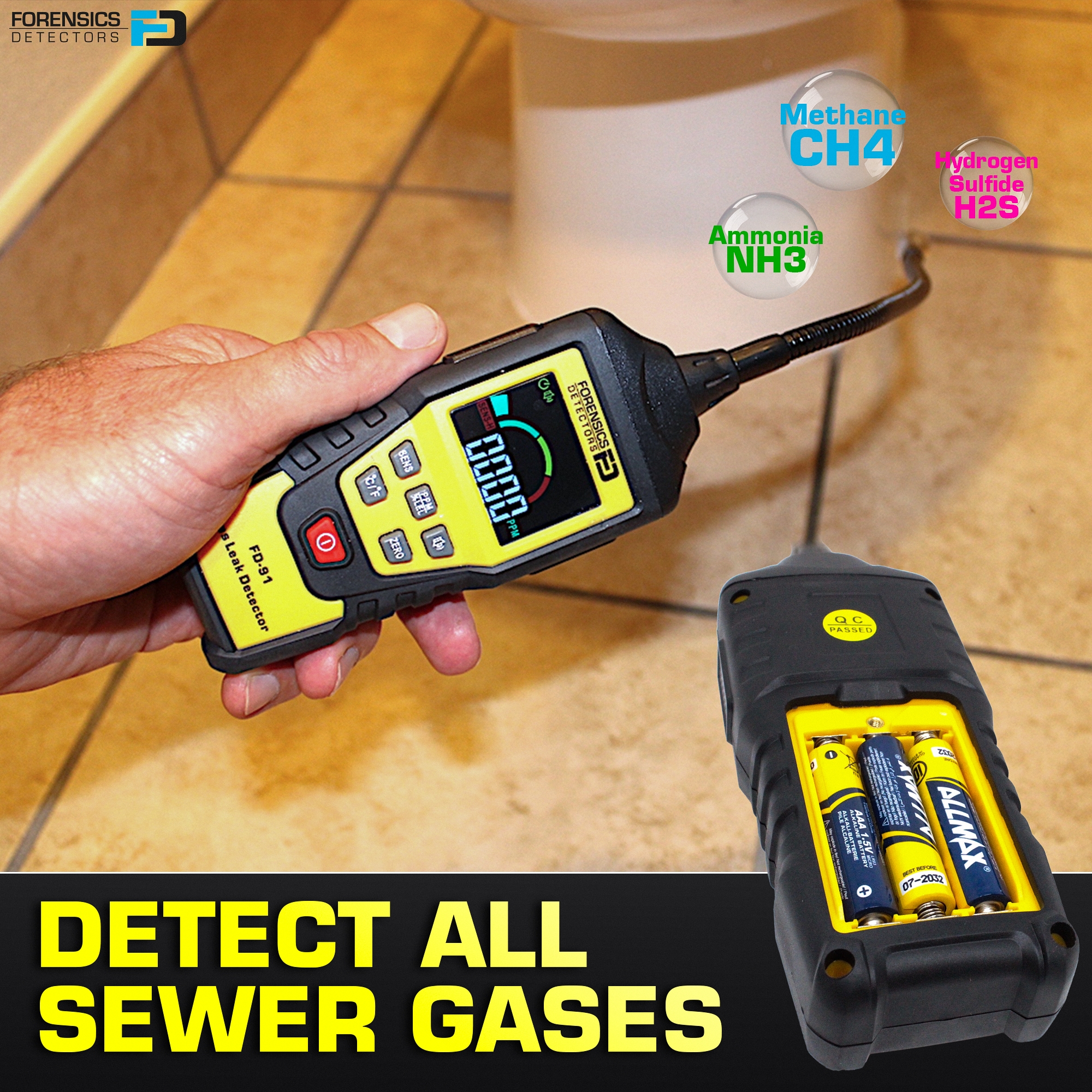 Sewer Gas Detector | Natural Gas | Yellow