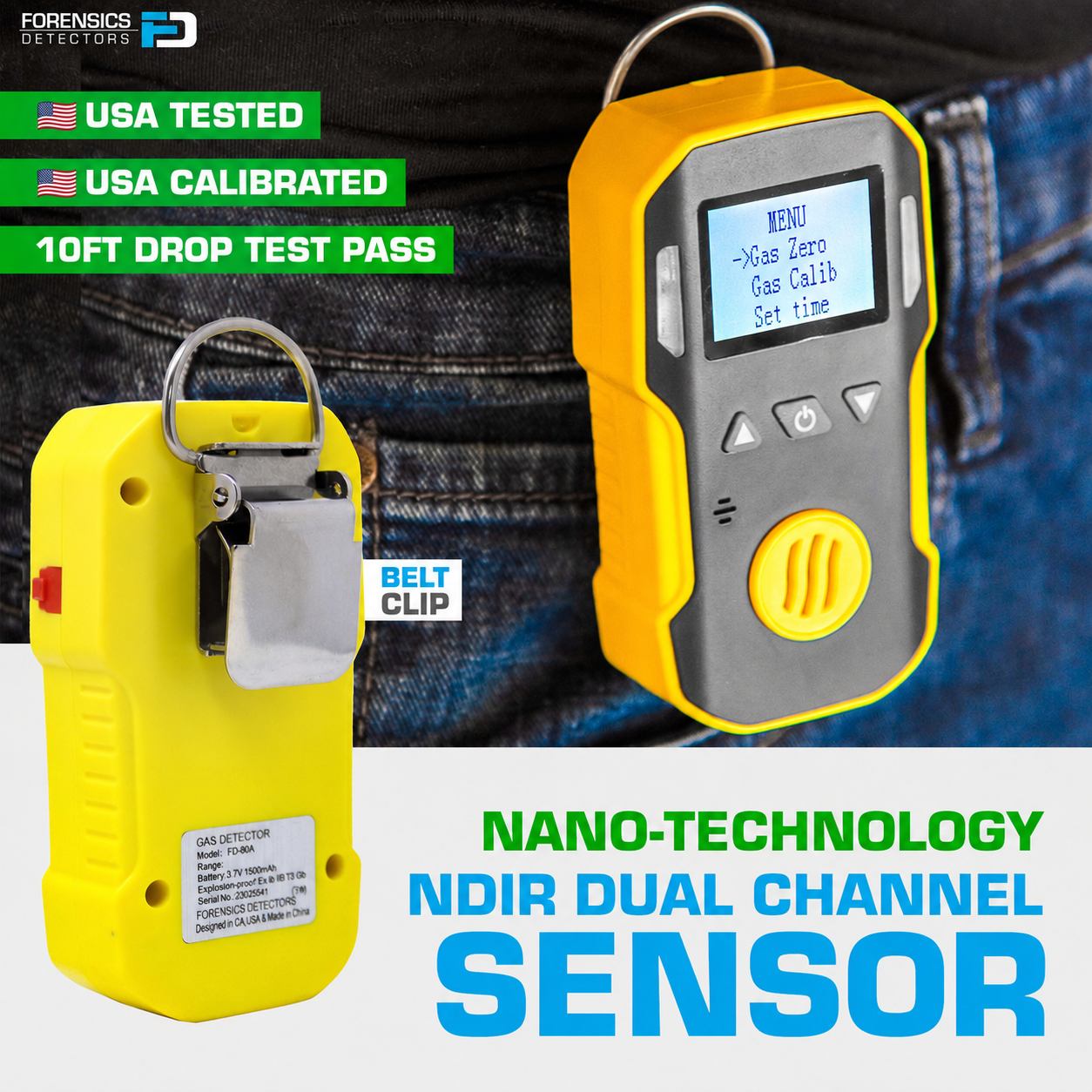 CO2 Meter for Safety | 0-5000 ppm | USA NIST Calibration