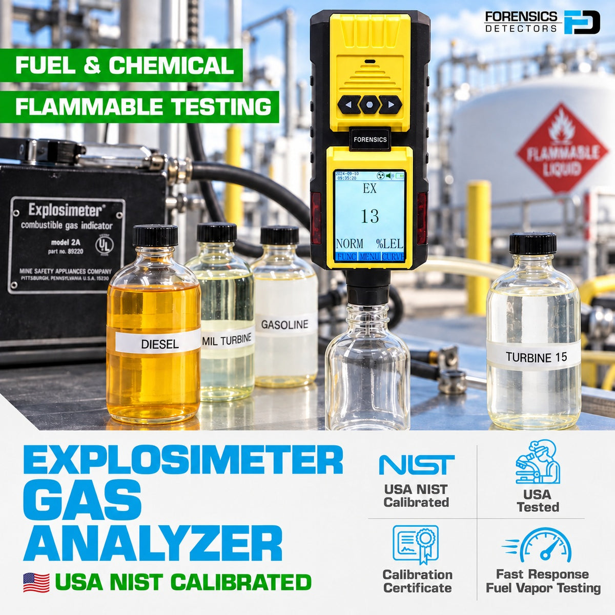 Explosimeter Gas Analyzer | EX LEL | USA NIST Calibration