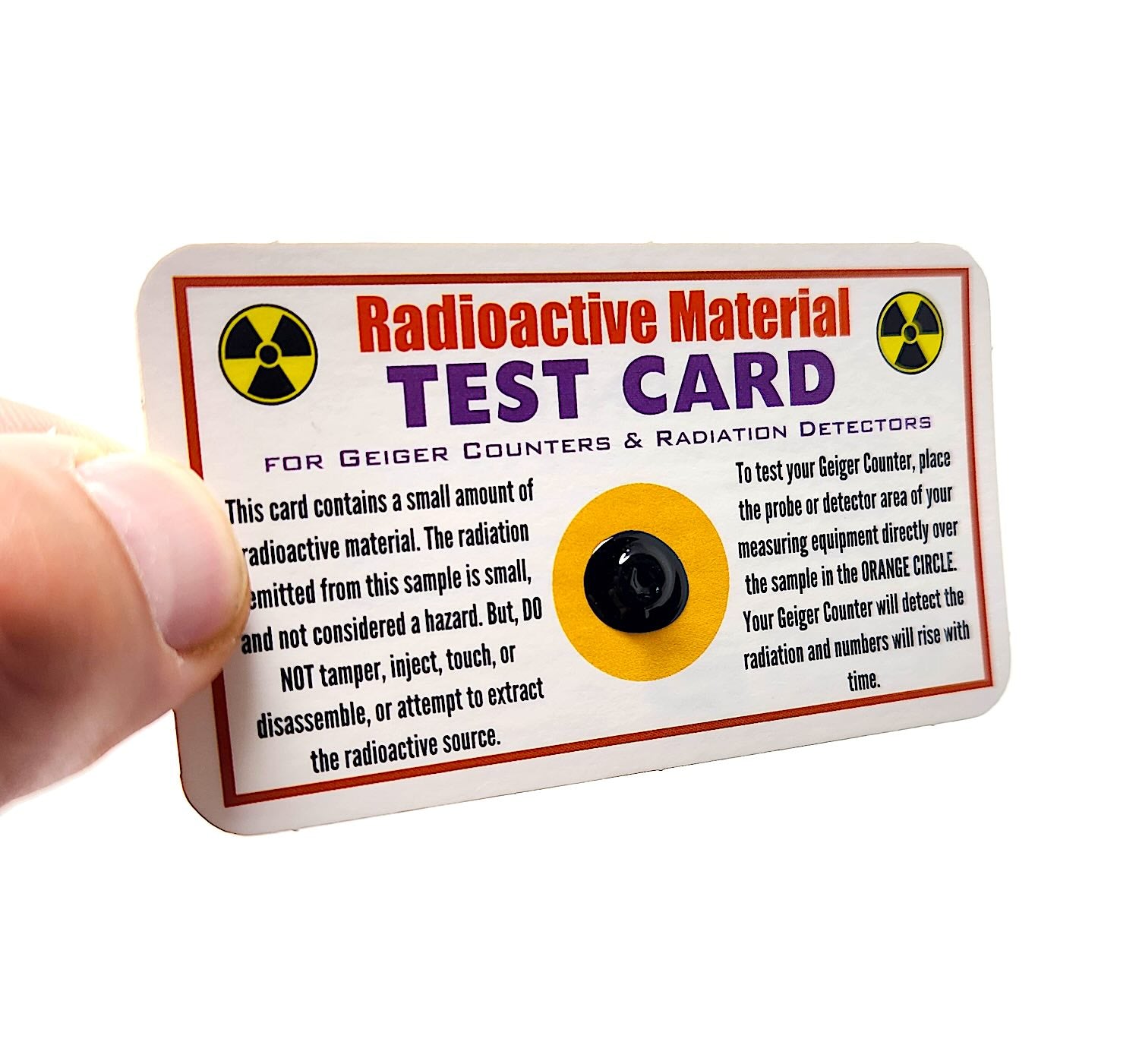 Radiation Test Card for Geiger Counter
