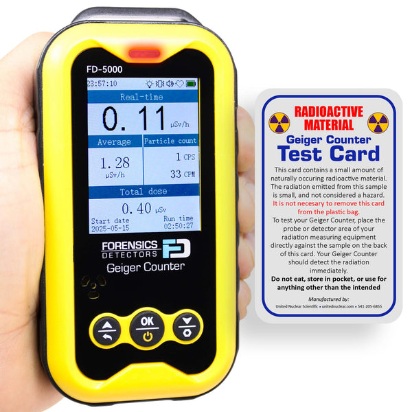 holographic card detector Geiger Counter + Radiation Test Card