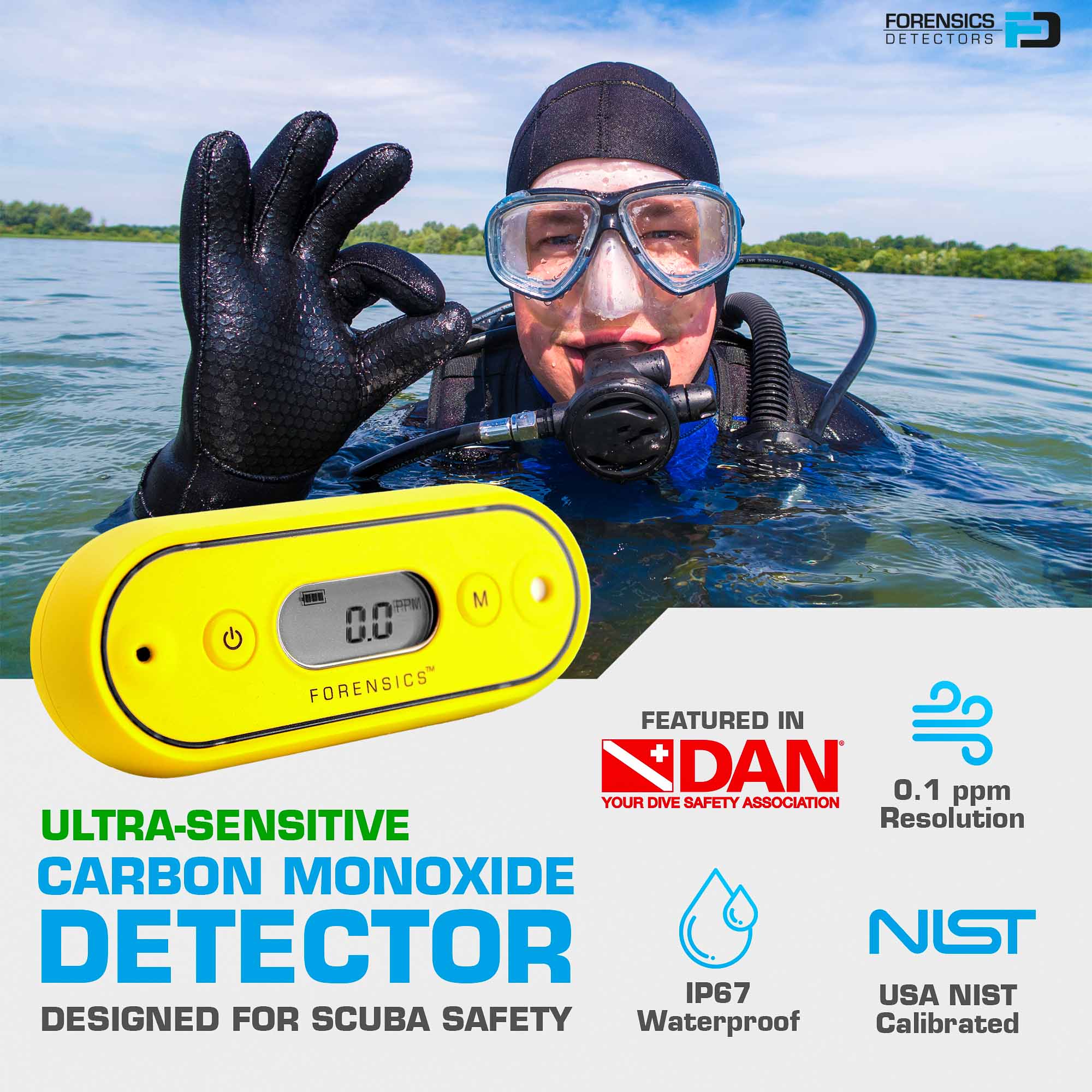 Carbon Monoxide Super-Meter | 0.1 ppm | Scuba | USA NIST Calibration