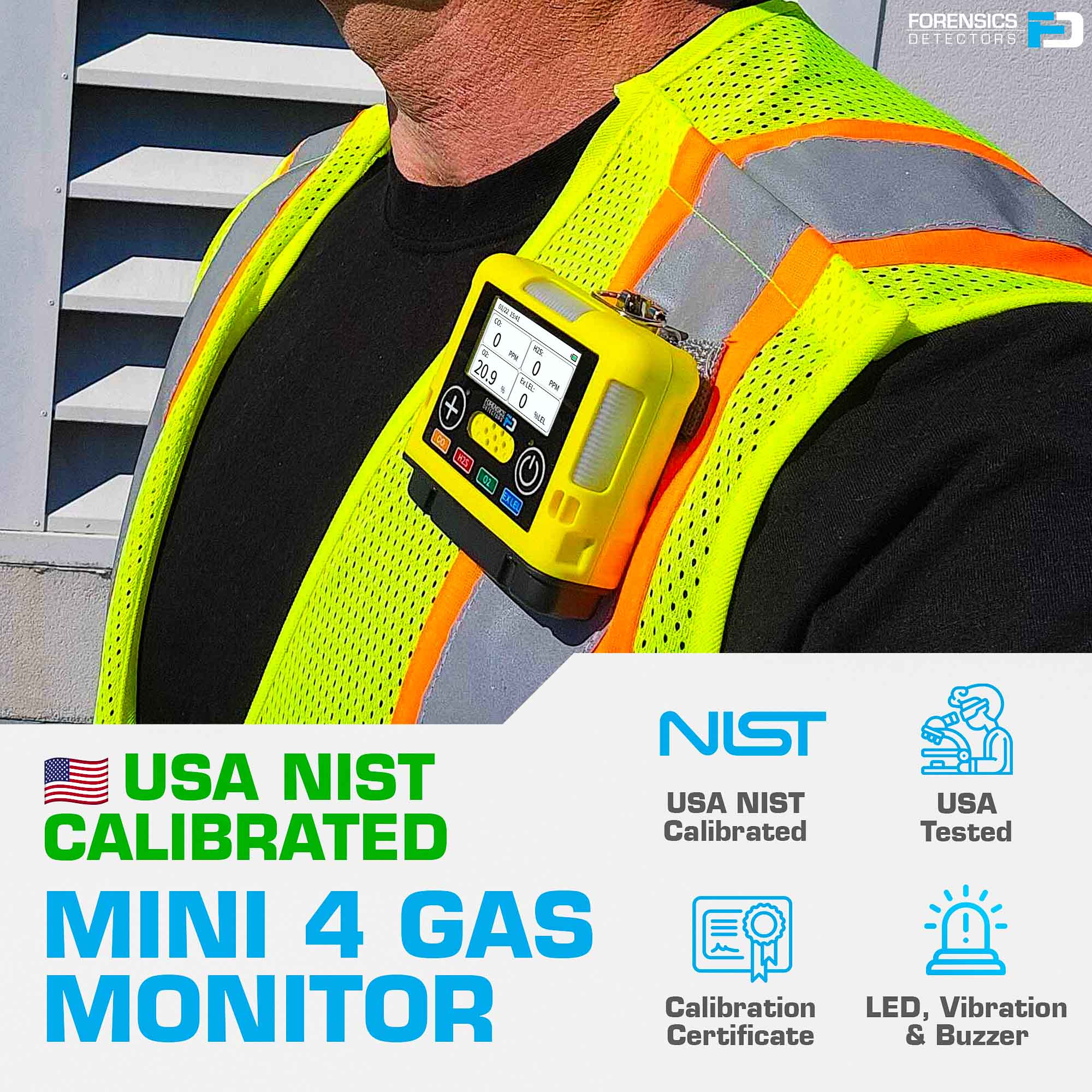 4 Gas Monitor | Mini | USA NIST Calibration