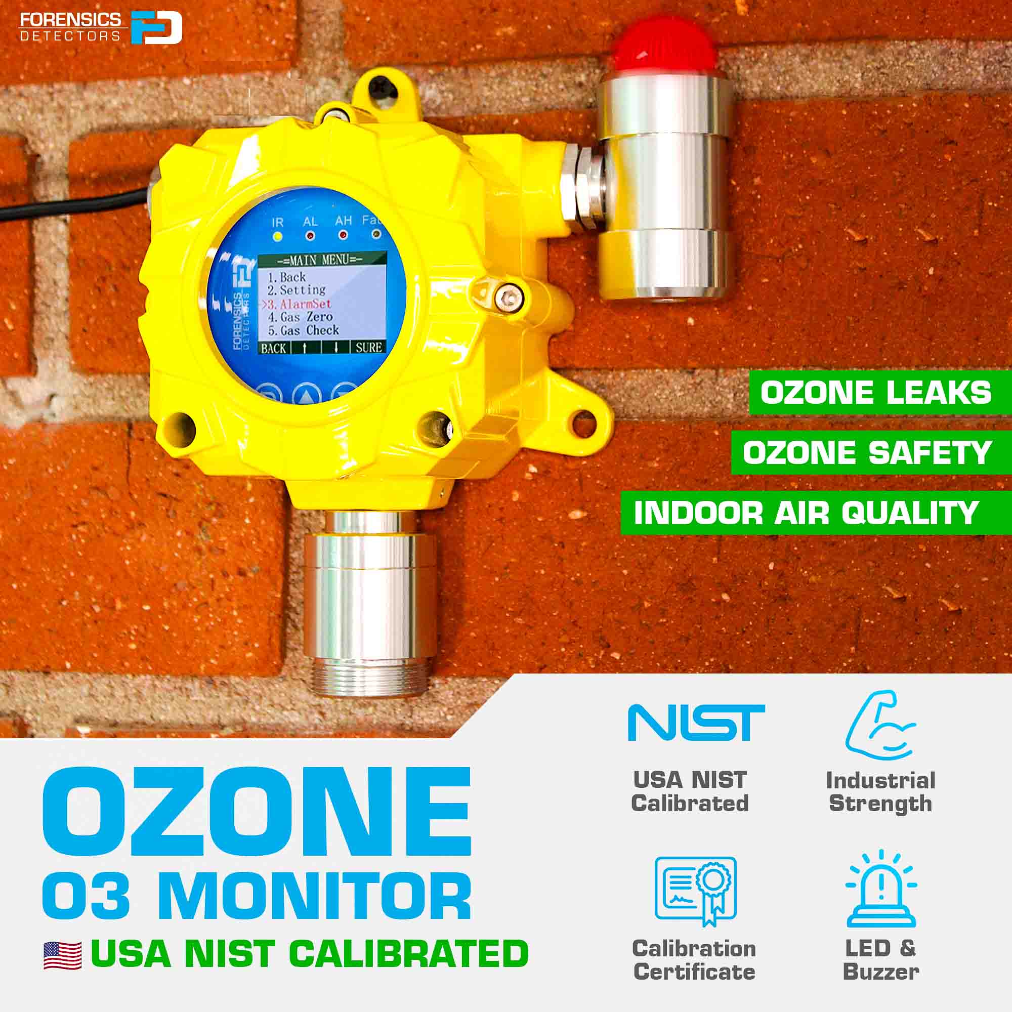 Ozone Monitor | Wall Mount | USA NIST Calibration