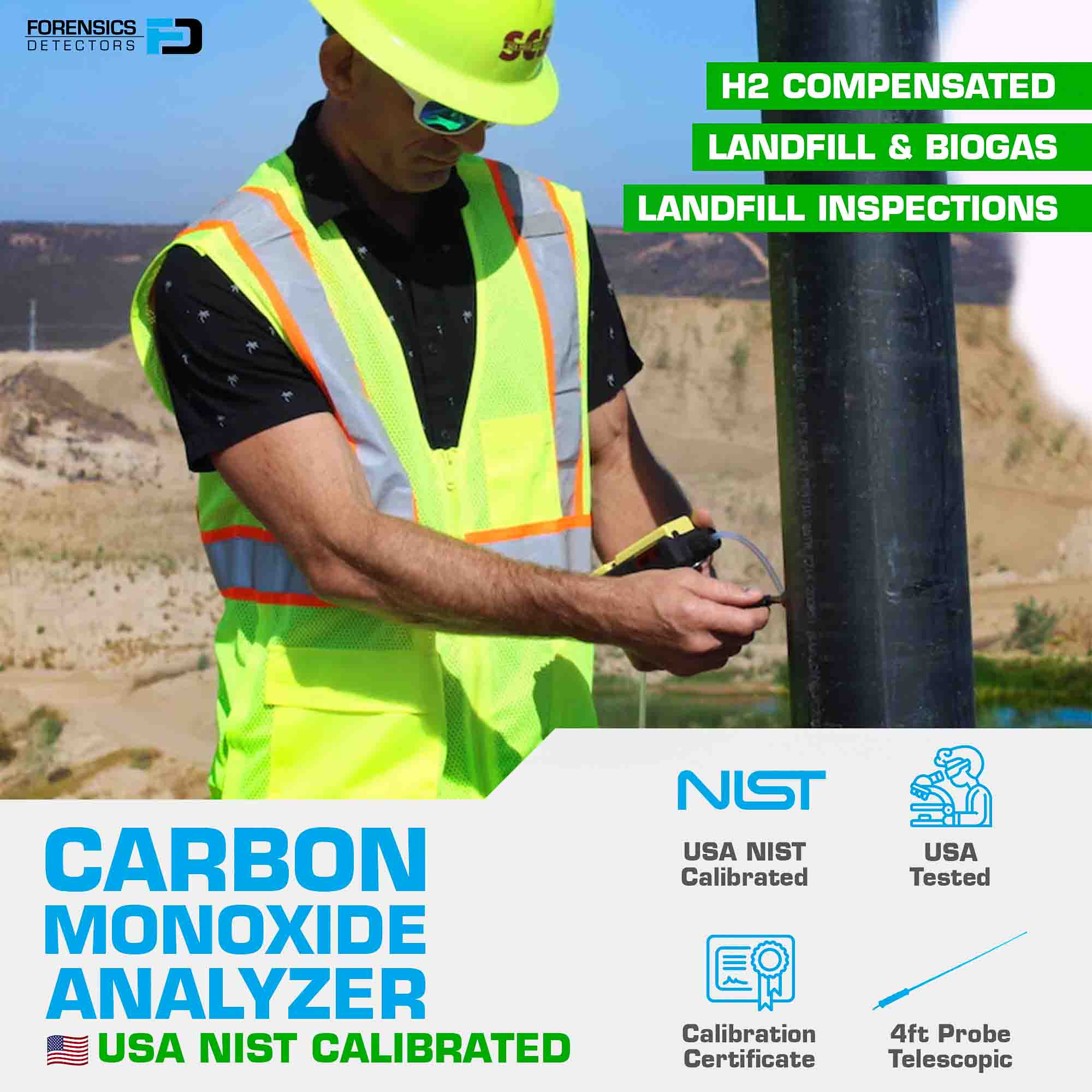 Carbon Monoxide Analyzer | H2 Compensated | Landfill & Biogas | NIST Calibration
