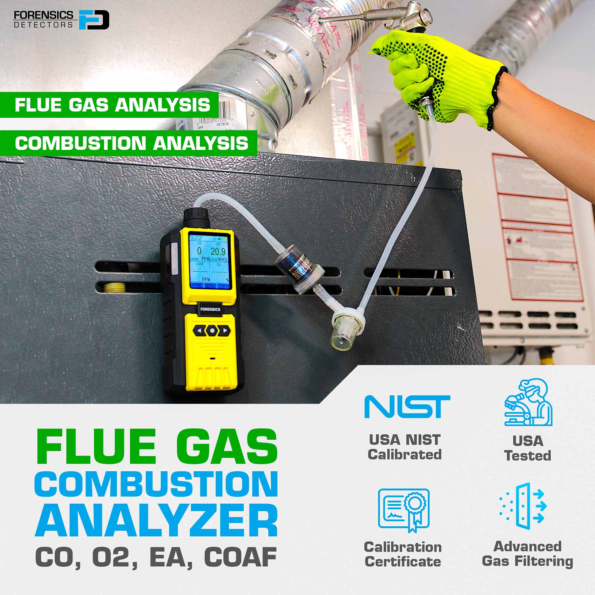 Professional Combustion Analyzer | Monoxor | USA NIST Calibration
