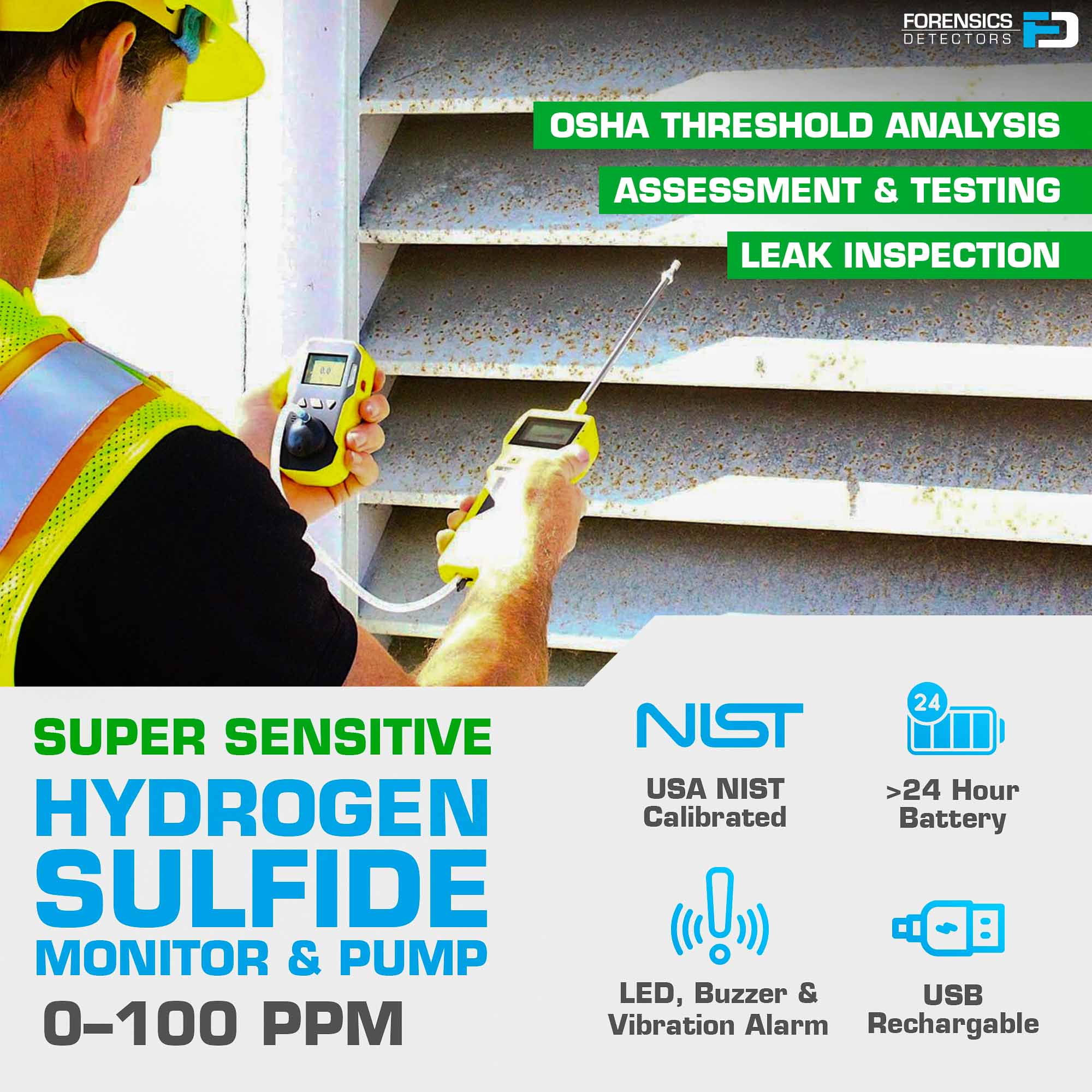 H2S Monitor & Pump | USA NIST Calibration