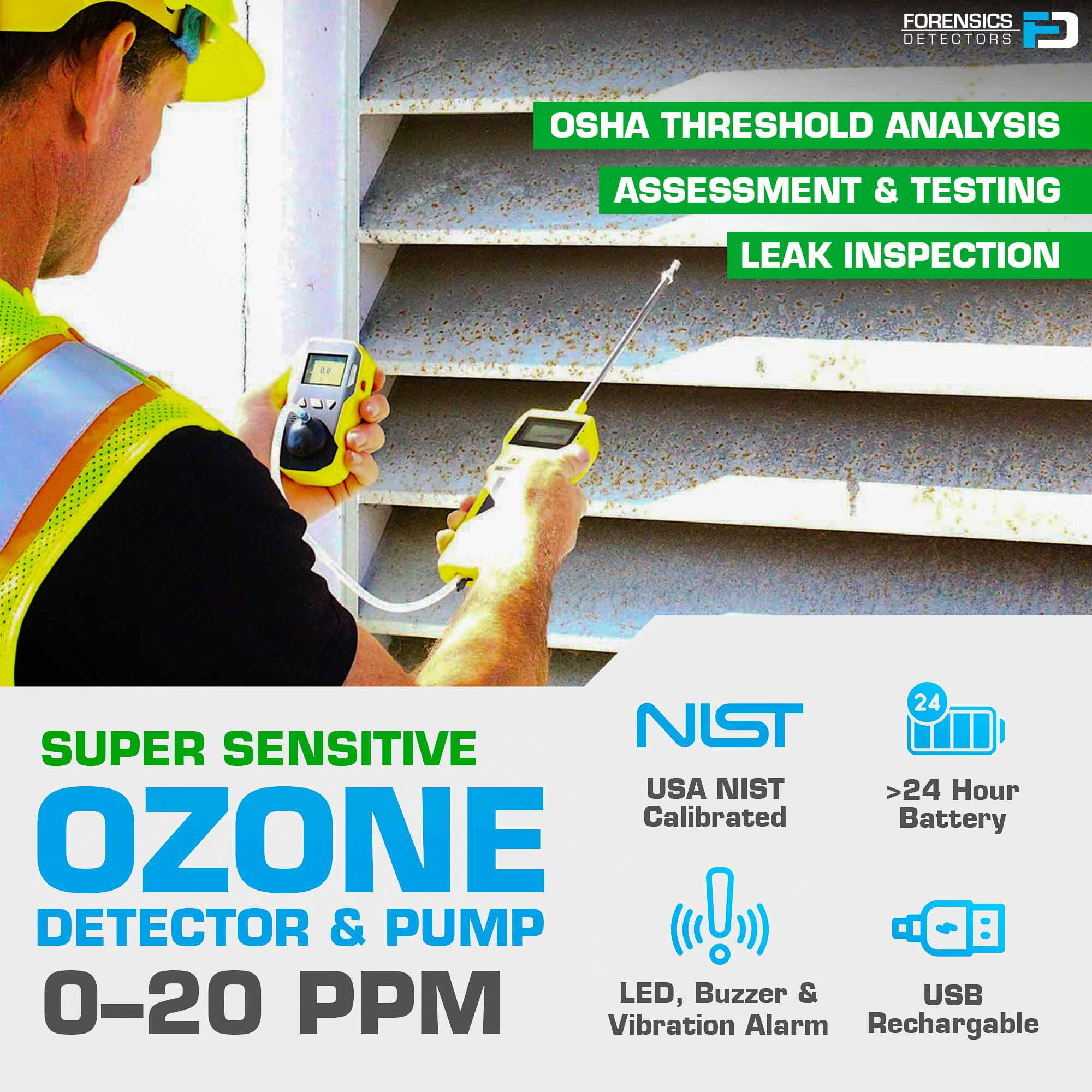 Ozone Detector & Pump | USA NIST Calibration