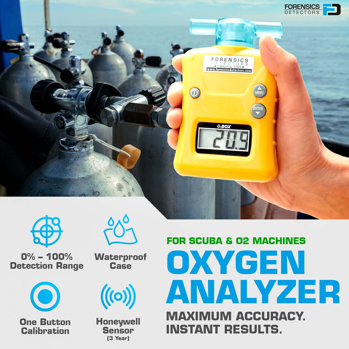 O2 Analyzer Scuba OXYGEN Analyzer | Scuba, Diving & Purity | 0 - 100%