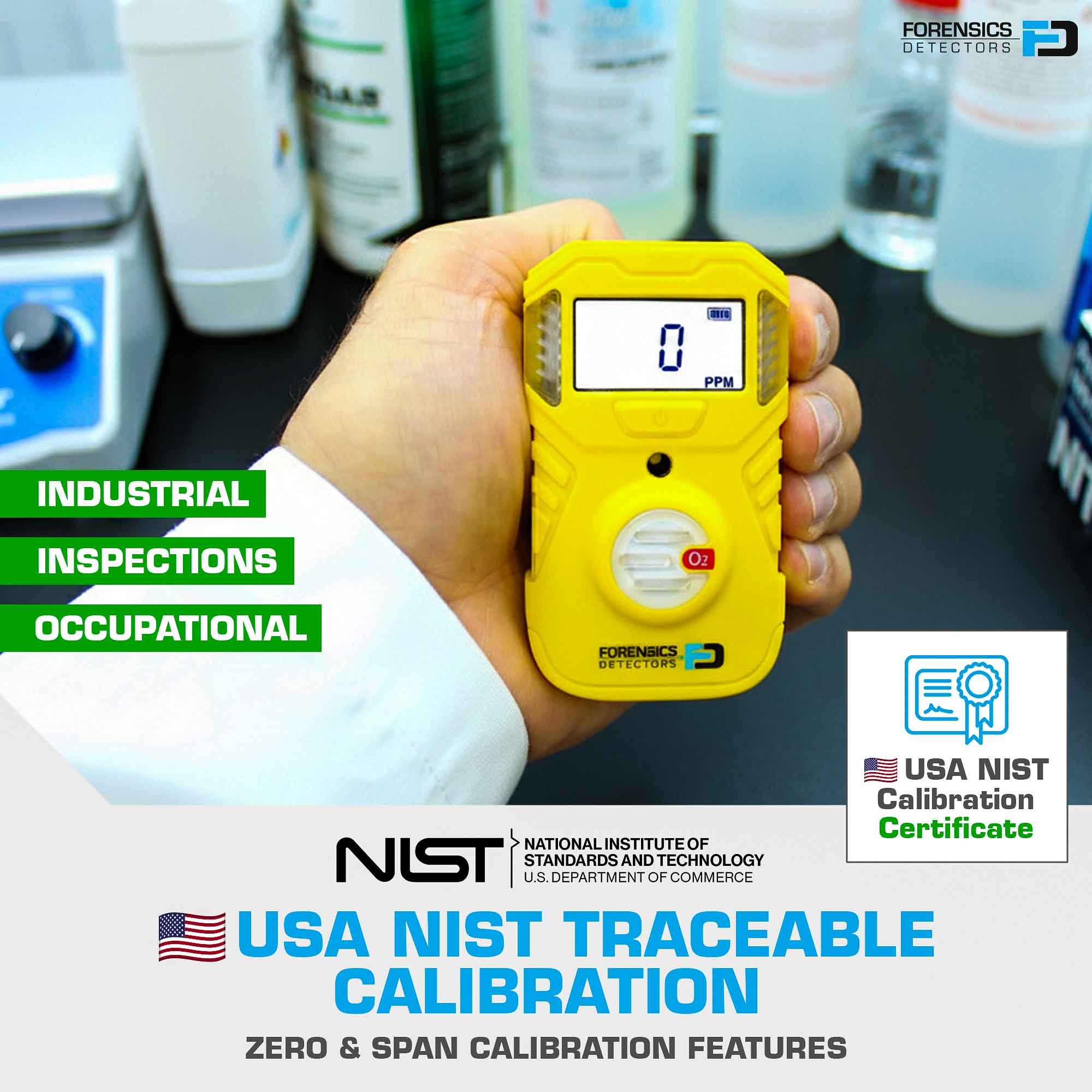 Portable Carbon Monoxide Detector | OSHA Alarms | 2-Year Battery Life