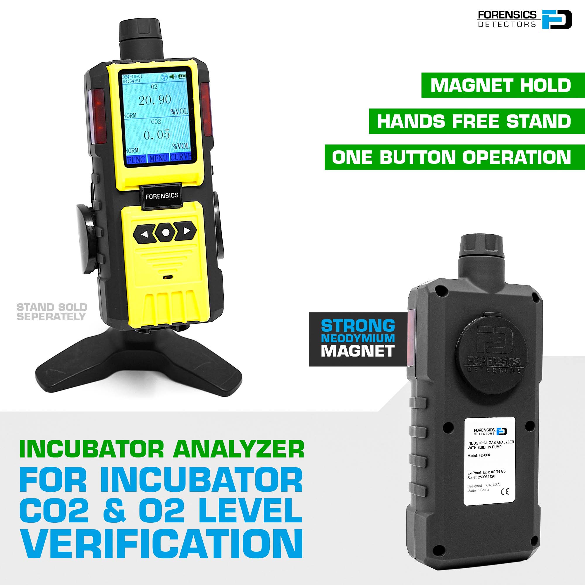 Incubator Analyzer CO2 & O2 | USA NIST Calibration