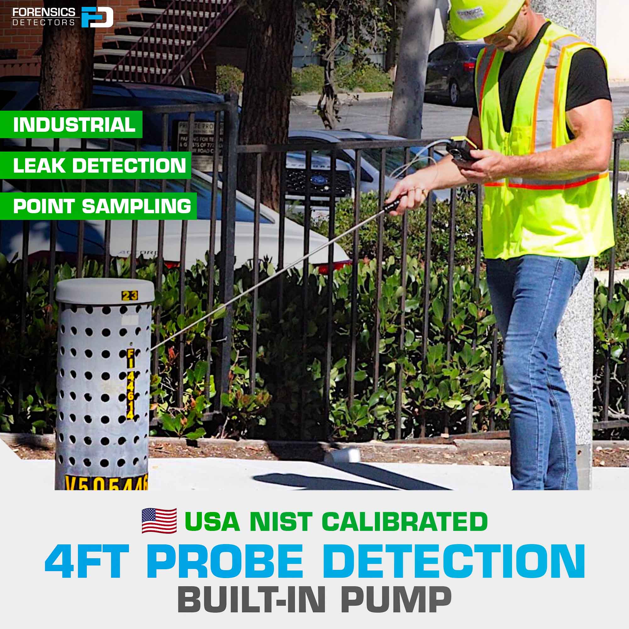 CO2 Leak Detector | 0-5000 ppm | USA NIST Calibration