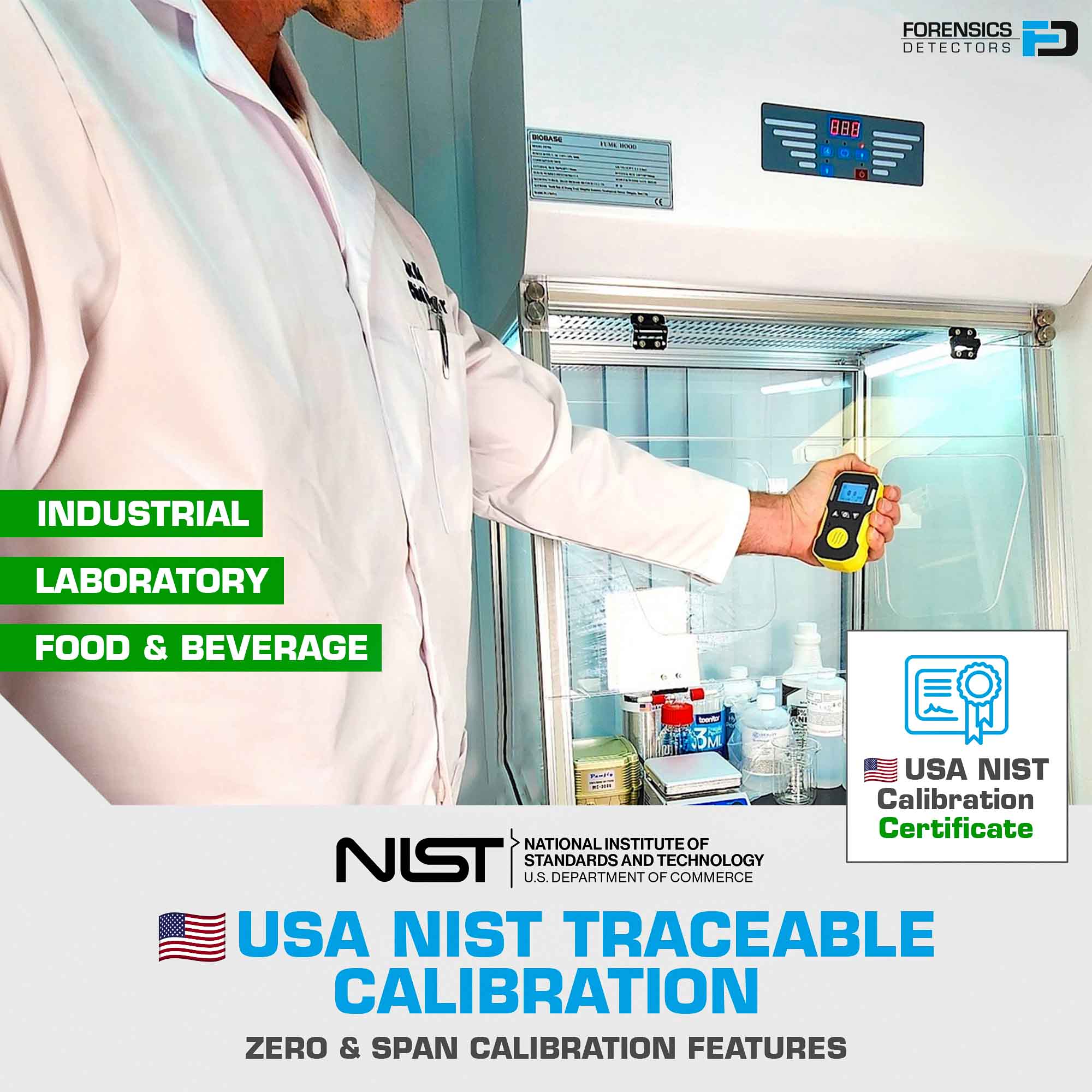 Carbon Dioxide Meter | 0 - 100% | USA NIST Calibration