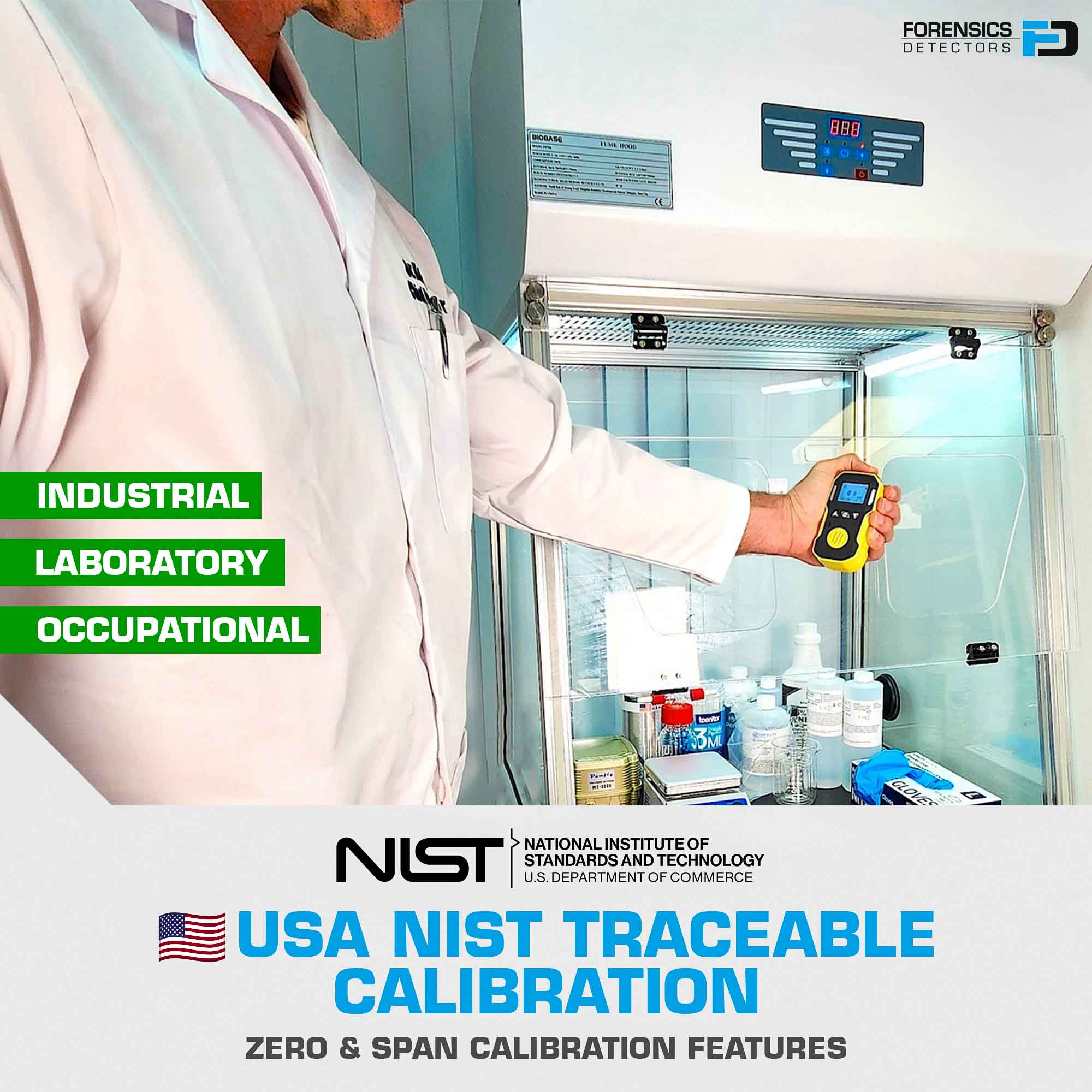 Oxygen Detector 0-30% | USA NIST Calibration