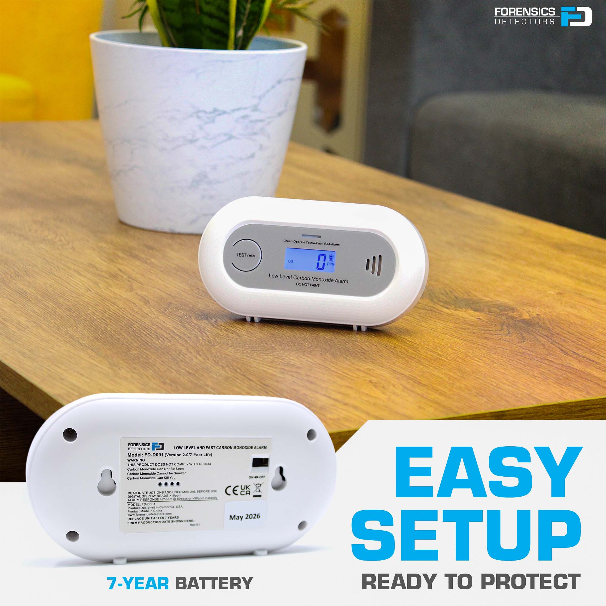 Fast Low Level CO Monitor | 7-Year Life | 10 ppm | Version 2.0