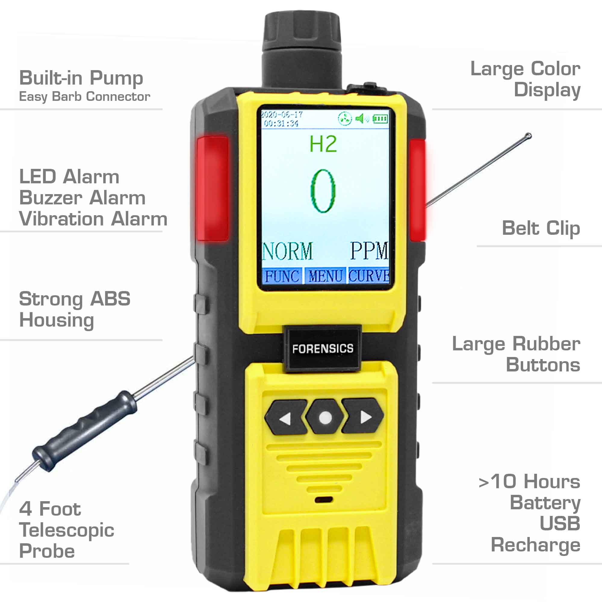 Hydrogen Gas Leak Detector | 0-1000ppm
