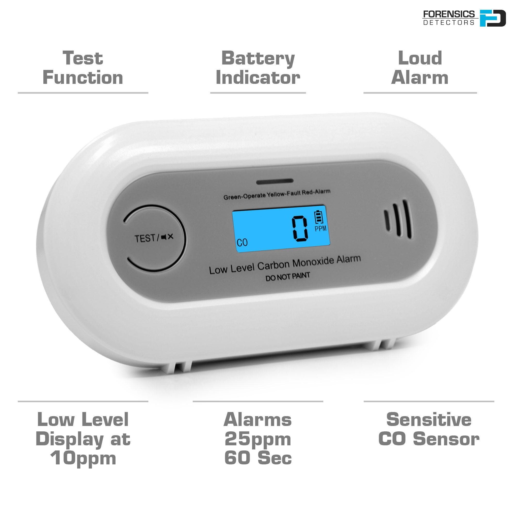 Fast Low Level CO Monitor | 7-Year Life | 10 ppm | Version 2.0