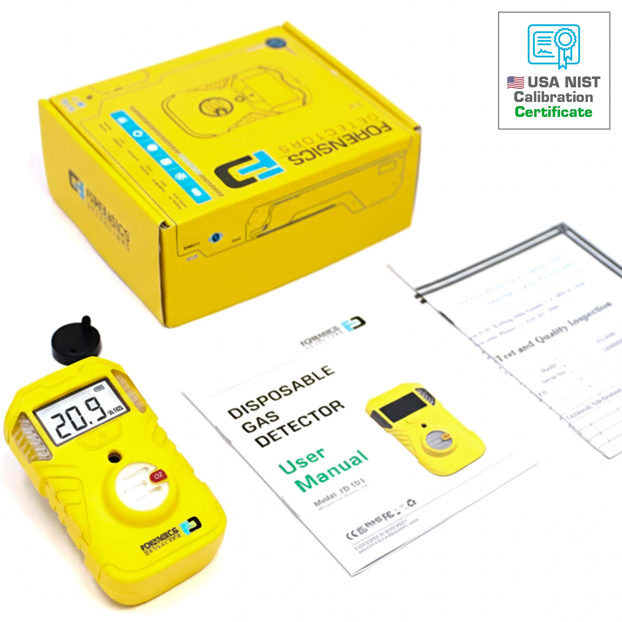 Detektor tlenu | Alarmy OSHA | 2 lata pracy baterii | Jednorazowy